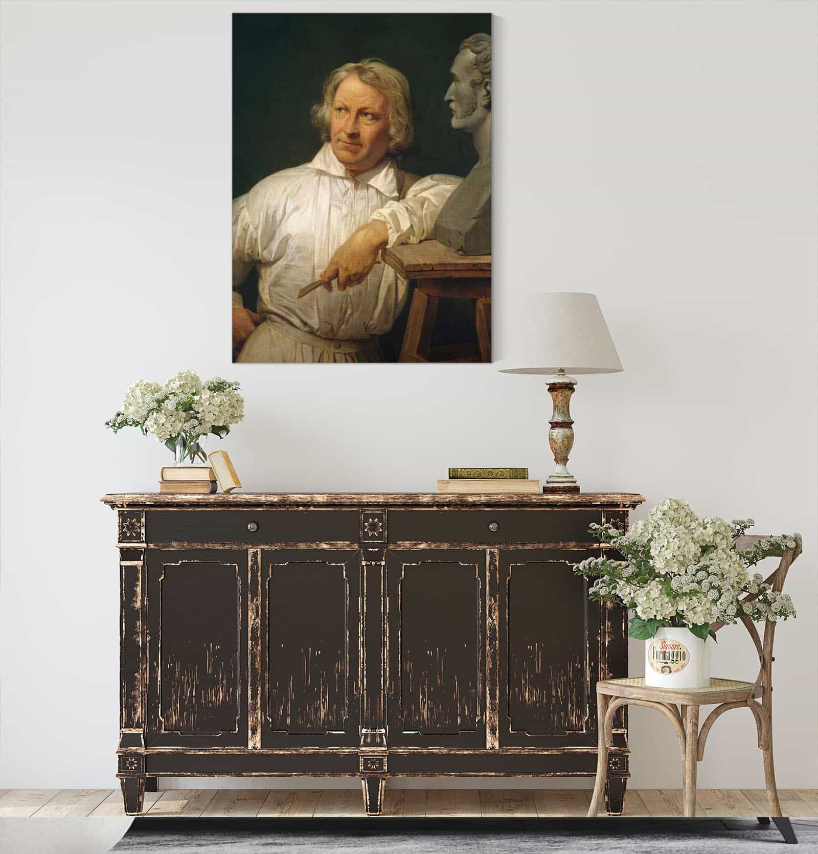 Bertel Thorvaldsen   With The Bust Of Horace Vernet by Horace Vernet - Image 4