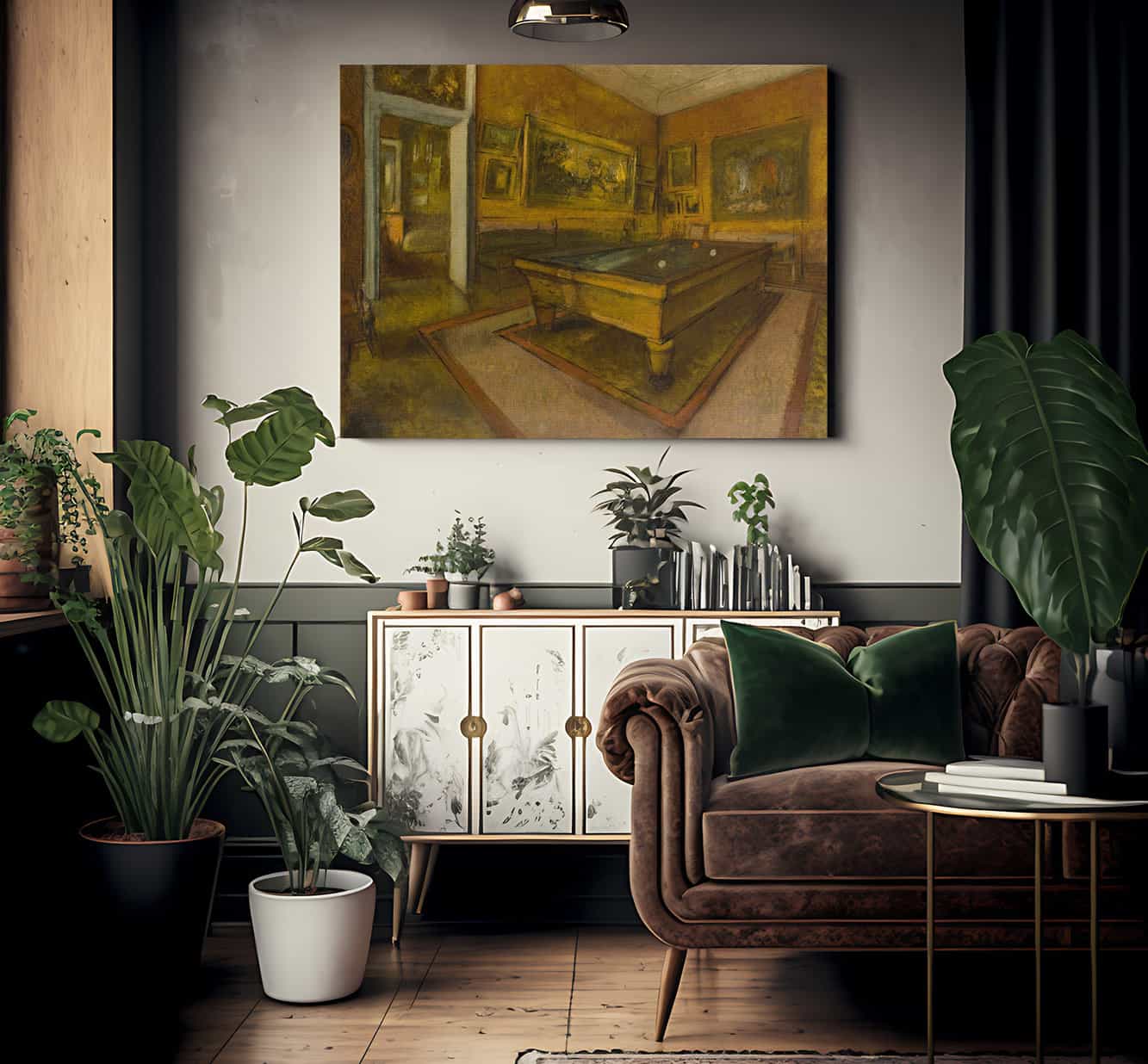 Billiard Room At Menil Hubert By Edgar Degas - Image 2
