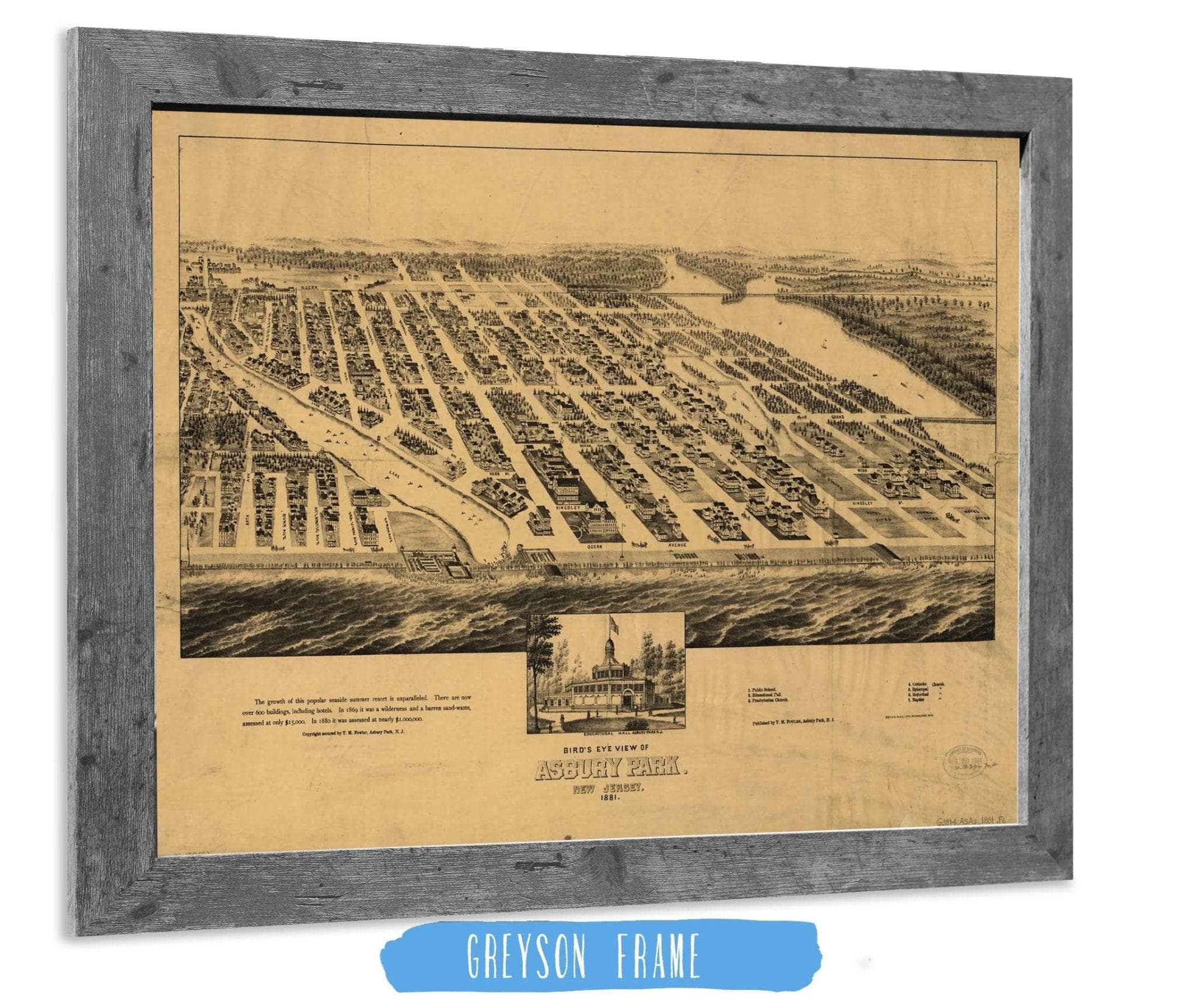Birds Eye View Of Asbury Park New Jersey 1881 State of New Jersey - Image 6