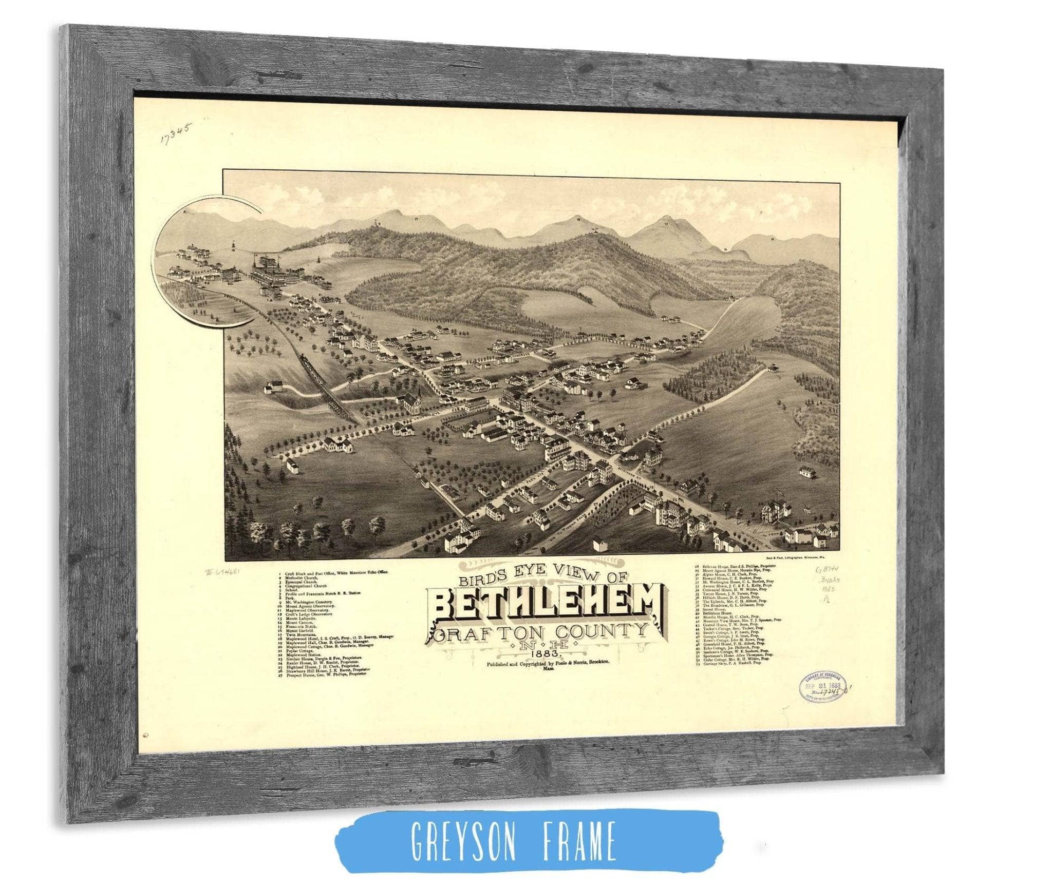 Birds Eye View Of Bethlehem Grafton County Nh 1883 State of New Hampshire - Image 6