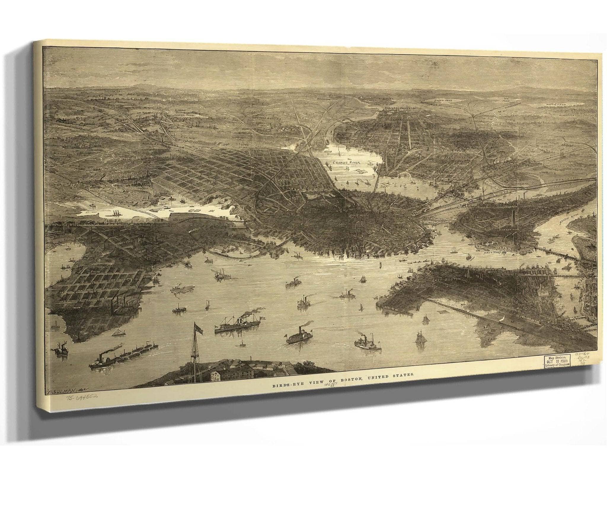 Birds Eye View Of Boston United States State Of Massachusetts