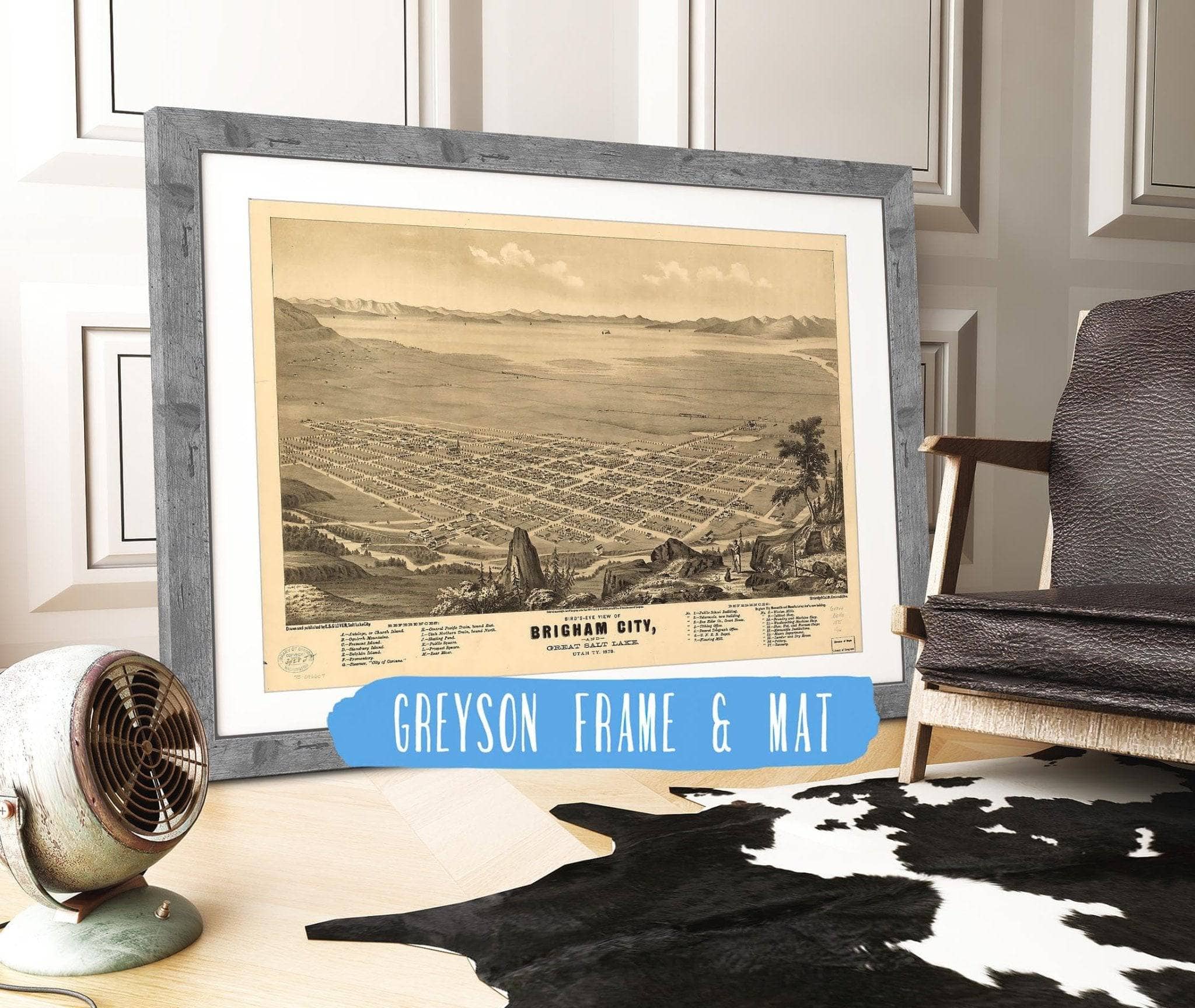 Birds Eye View Of Brigham City And Great Salt Lake Utah Ty 1875 State of Utah - Image 7