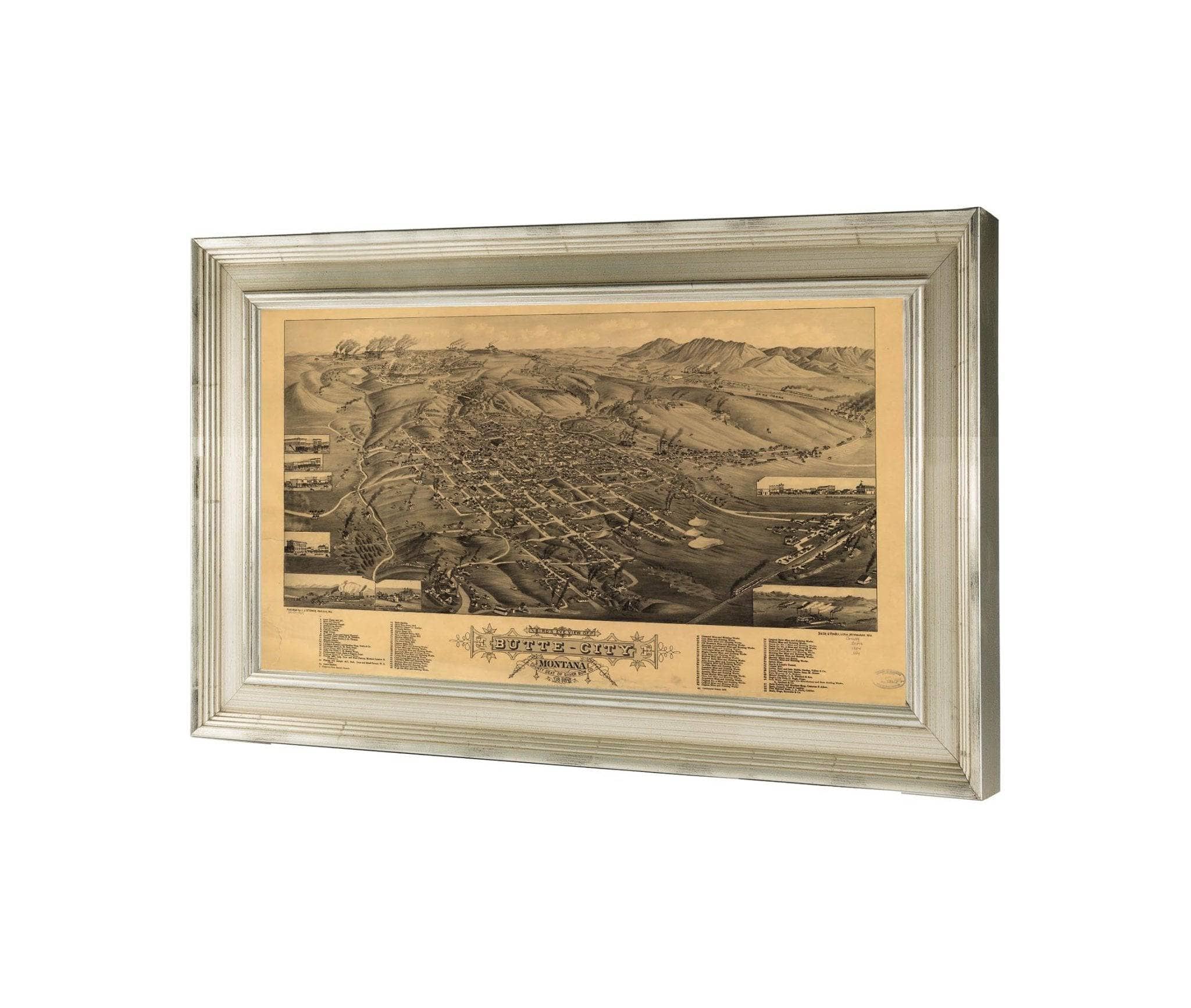 Birds Eye View Of Butte City Montana County Seat Of Silver Bow Co 1884 State Of Montana - Image 3