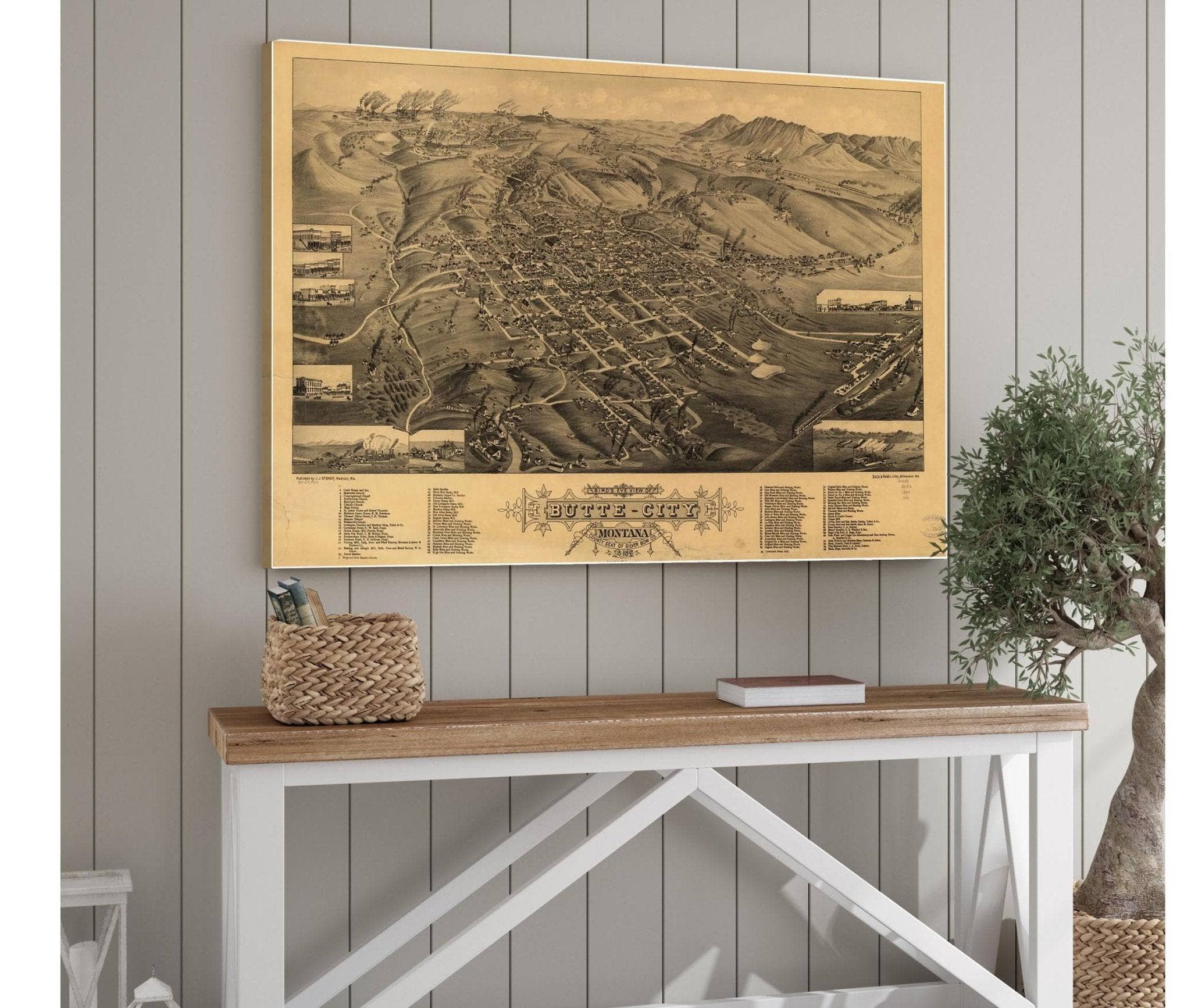 Birds Eye View Of Butte City Montana County Seat Of Silver Bow Co 1884 State Of Montana - Image 6