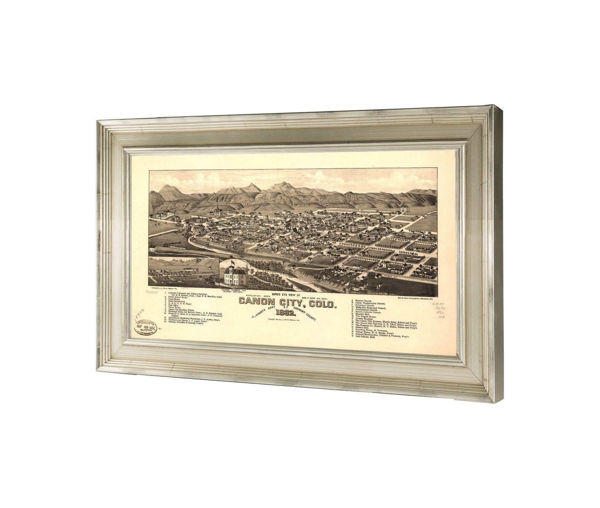 Birds Eye View Of Canon City Colo County Seat Of Fremont County 1882 State Of JPEG - Image 3