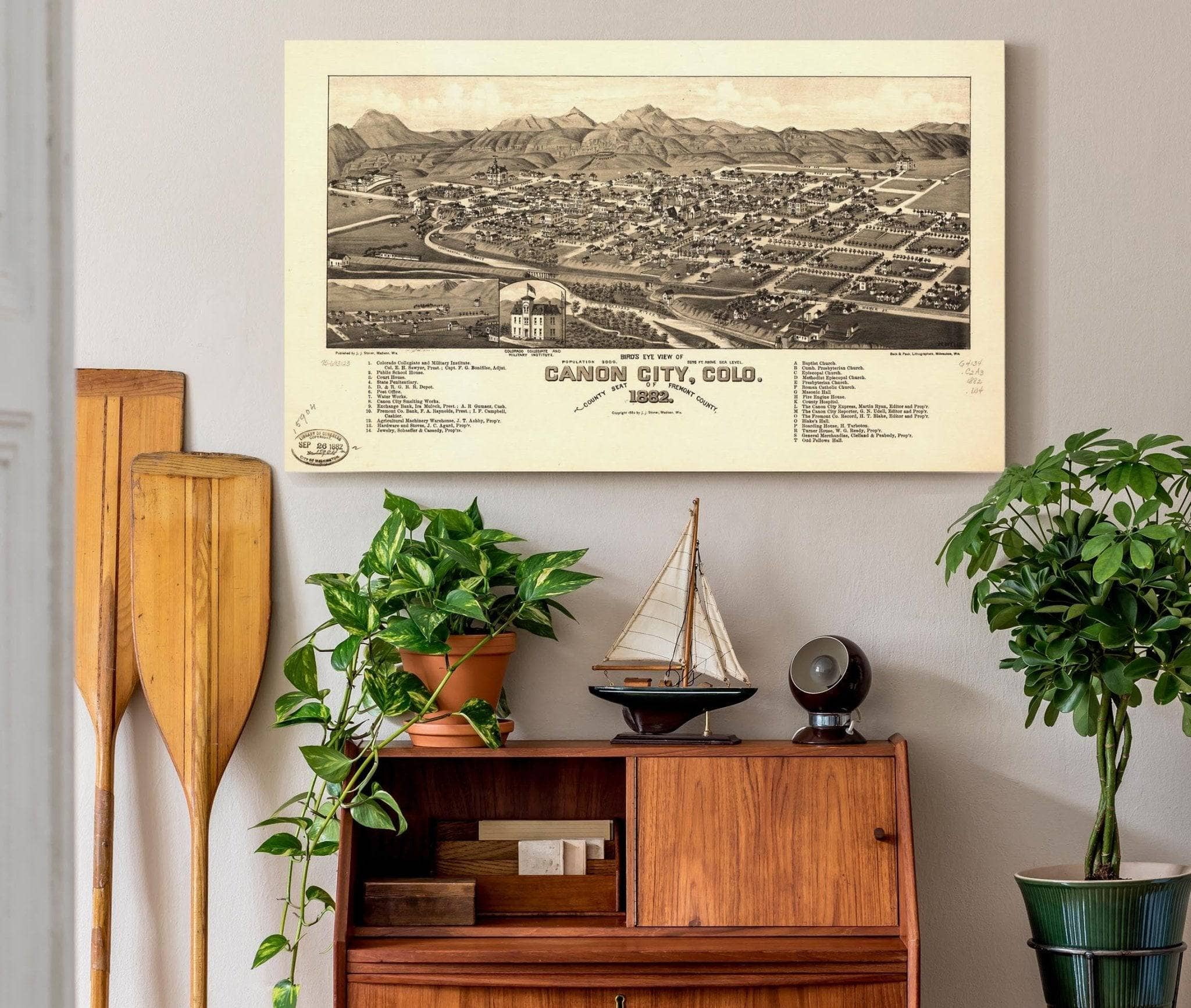 Birds Eye View Of Canon City Colo County Seat Of Fremont County 1882 State Of JPEG - Image 5