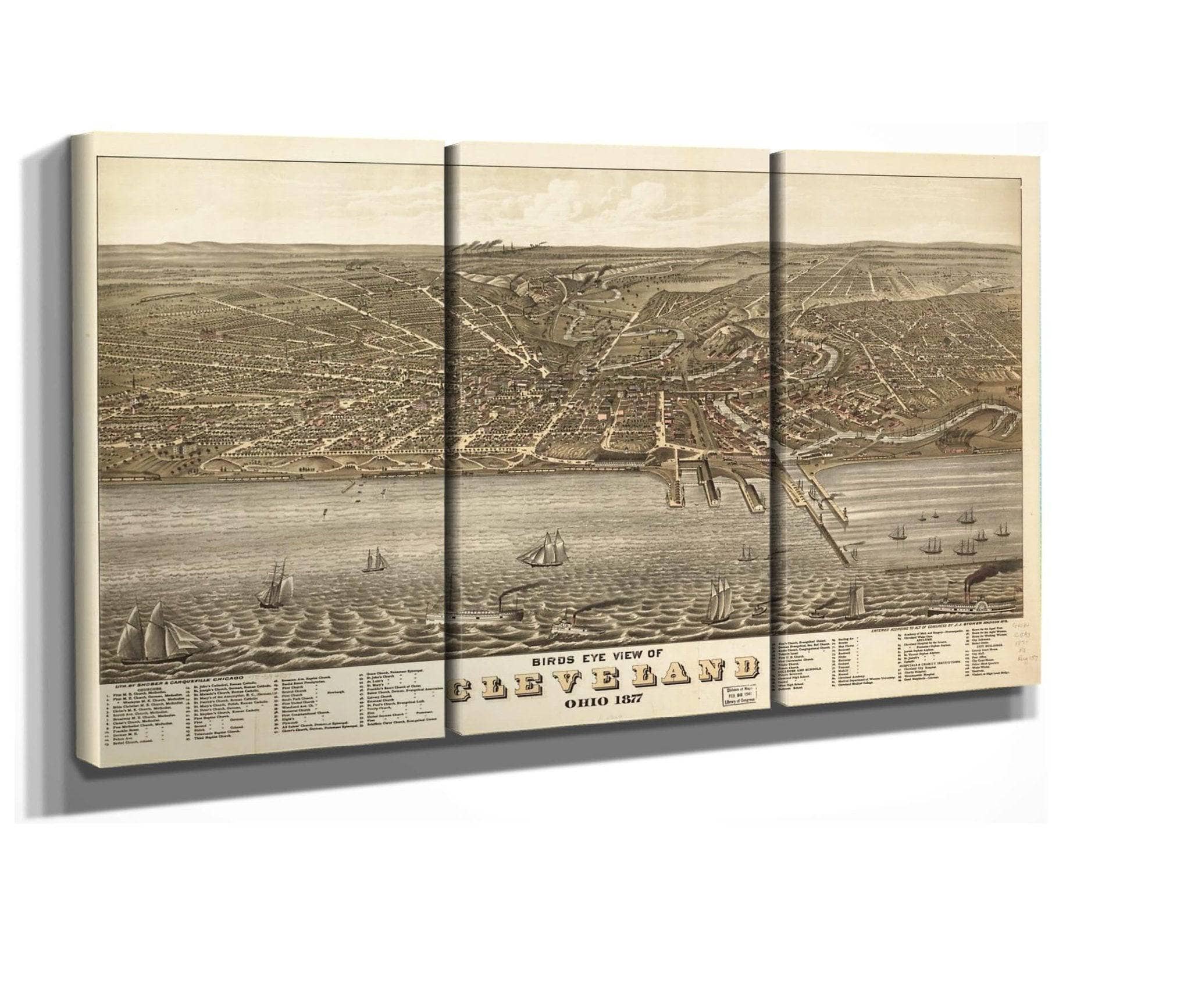 Birds Eye View Of Cleveland Ohio 1877  State Of Ohio - Image 2