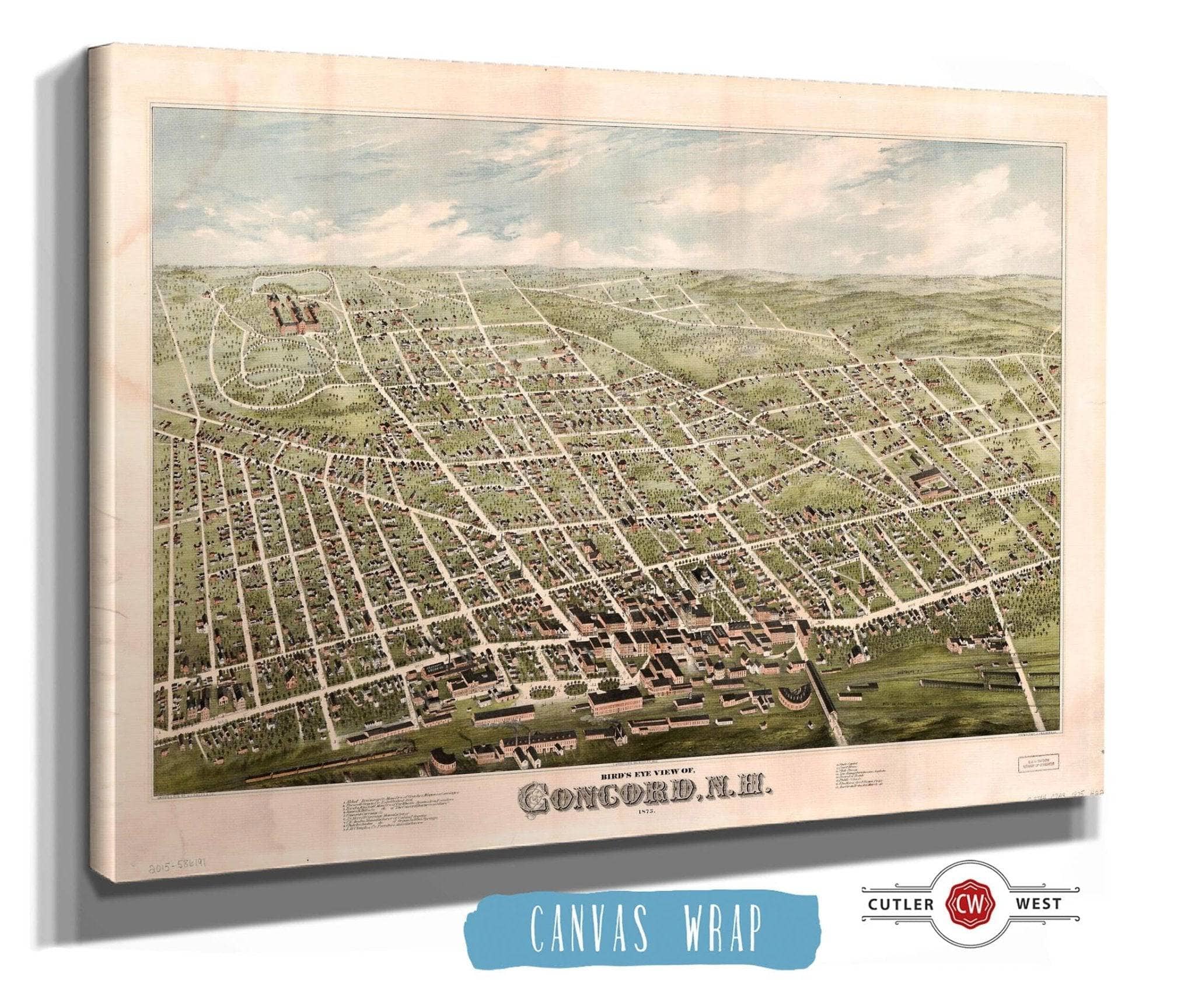 Birds Eye View Of Concord Nh 1875 State of New Hampshire