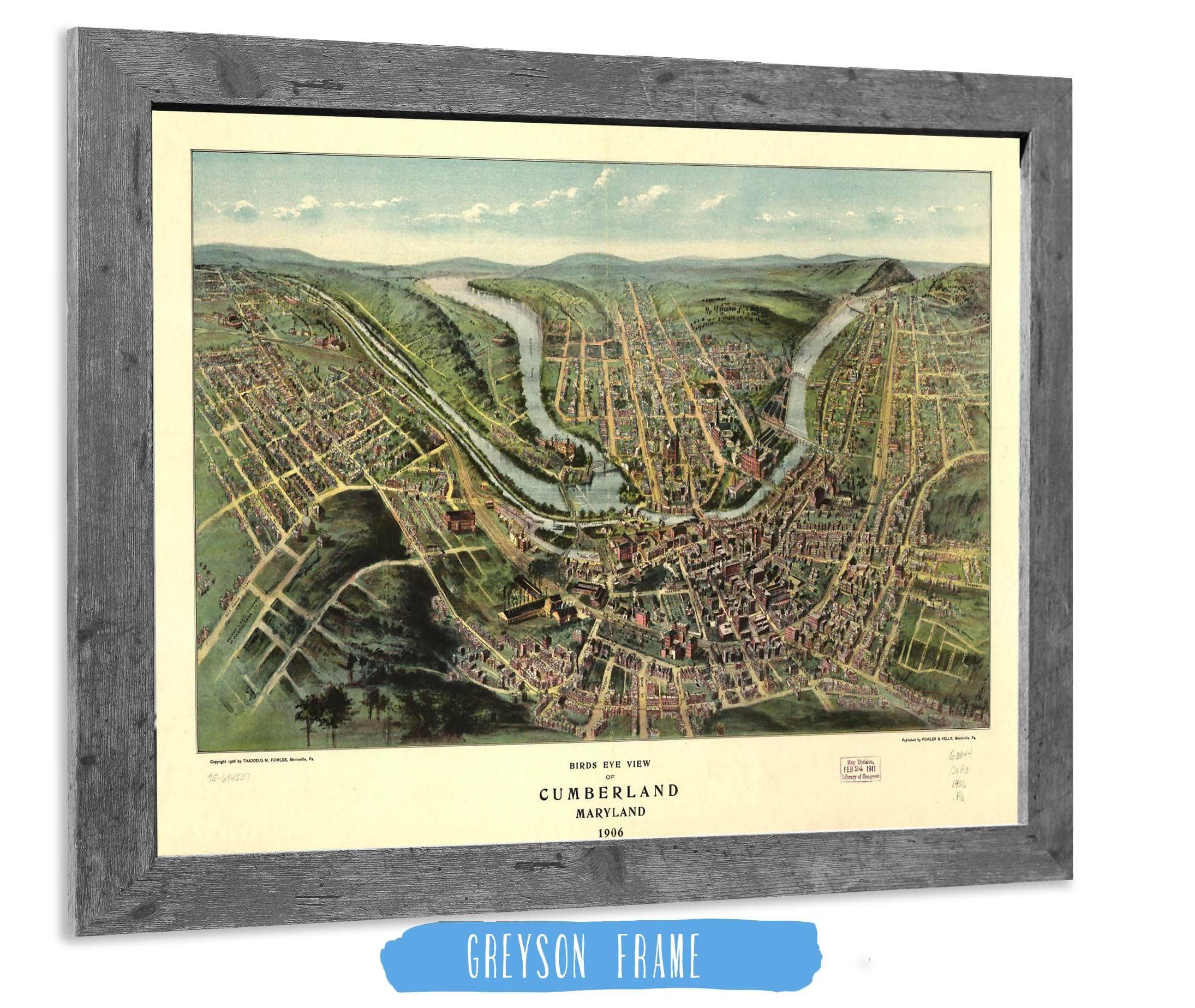 Birds Eye View Of Cumberland Maryland 1906 State of Maryland - Image 6
