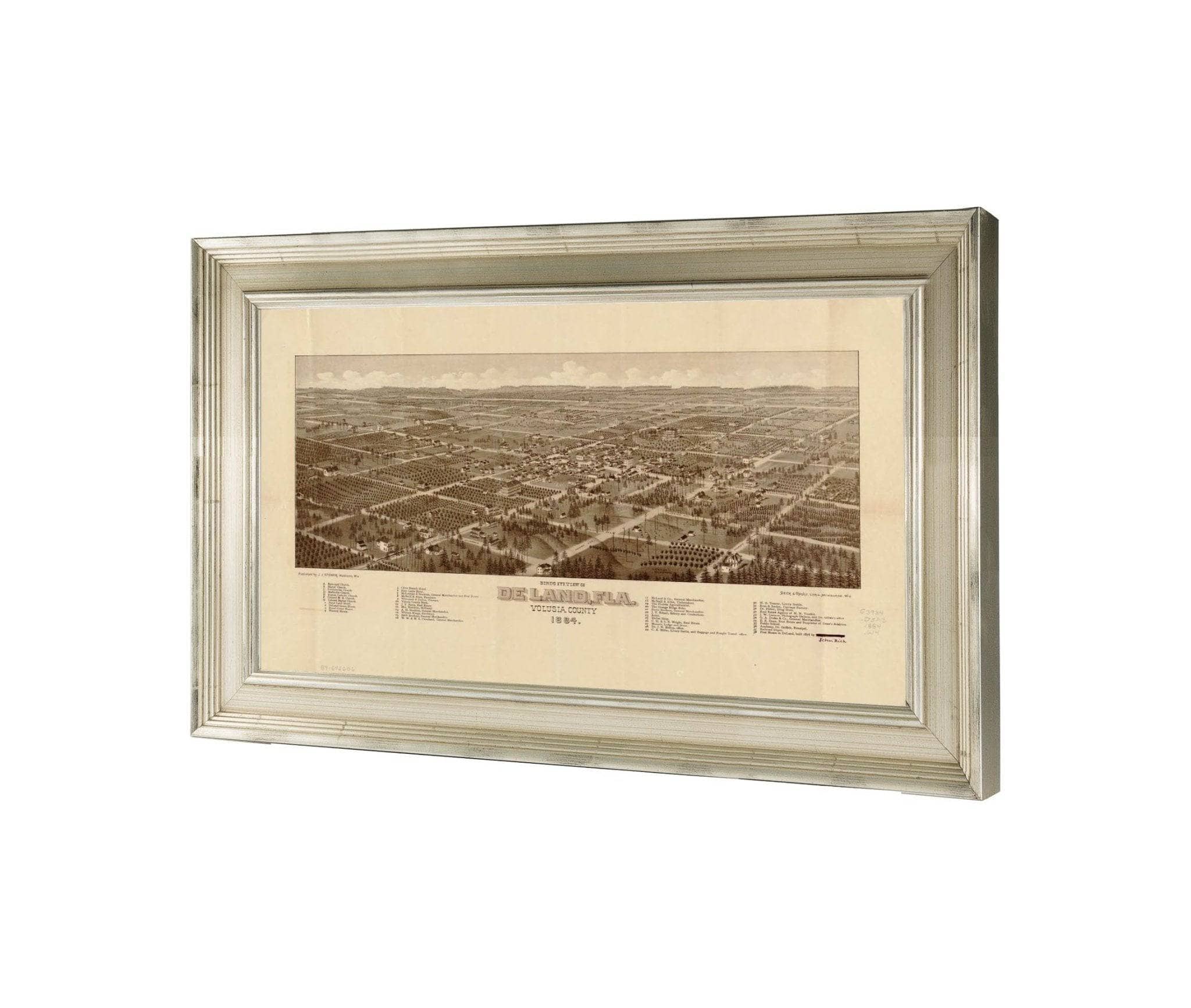 Birds Eye View Of De Land Fla Volusia County 1884 State Of Florida - Image 3