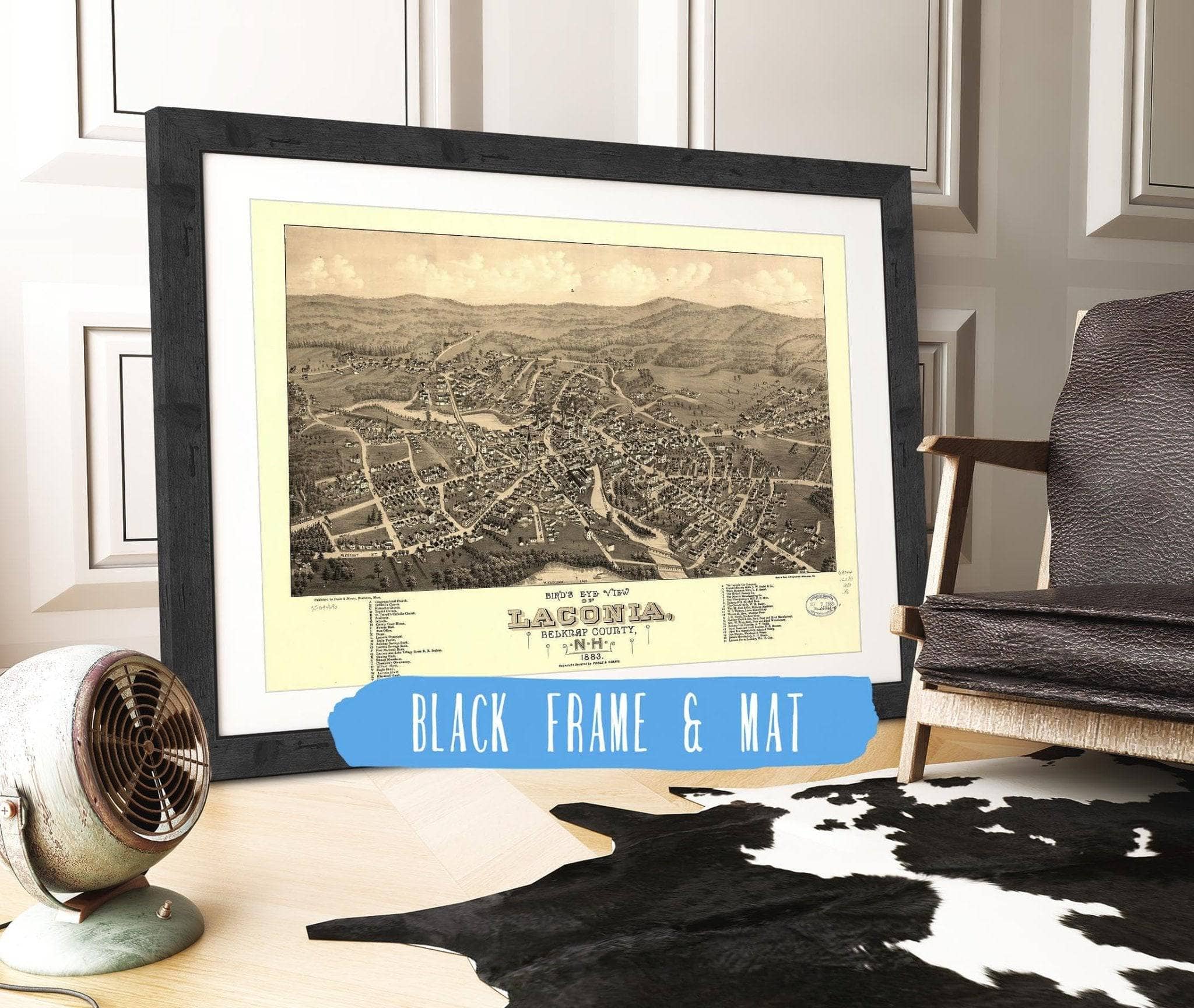 Birds Eye View Of Laconia Belknap County Nh 1883 State of New Hampshire - Image 3