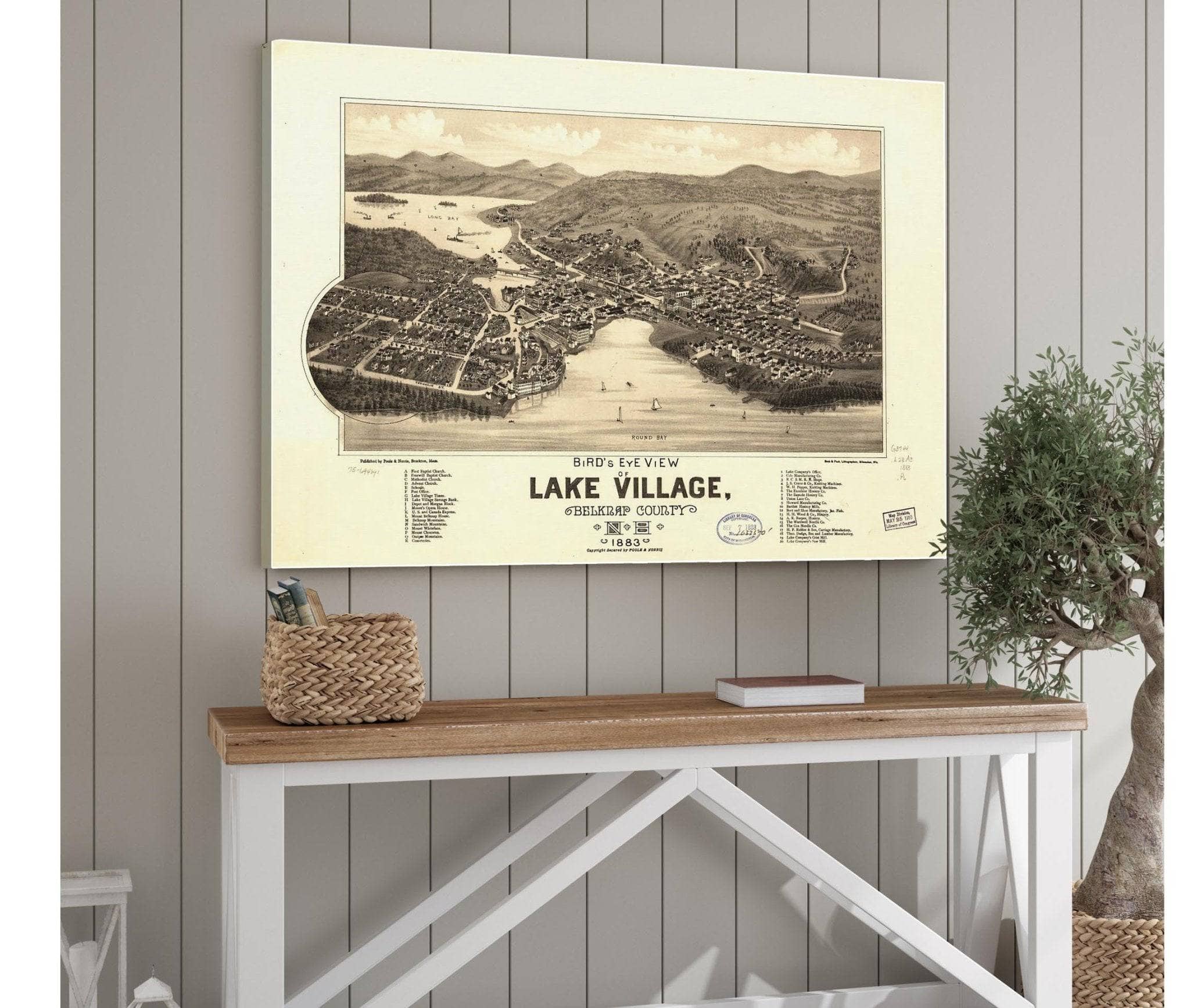 Birds Eye View Of Lake Village Belknap County Nh 1883 State Of New Hampshire - Image 4