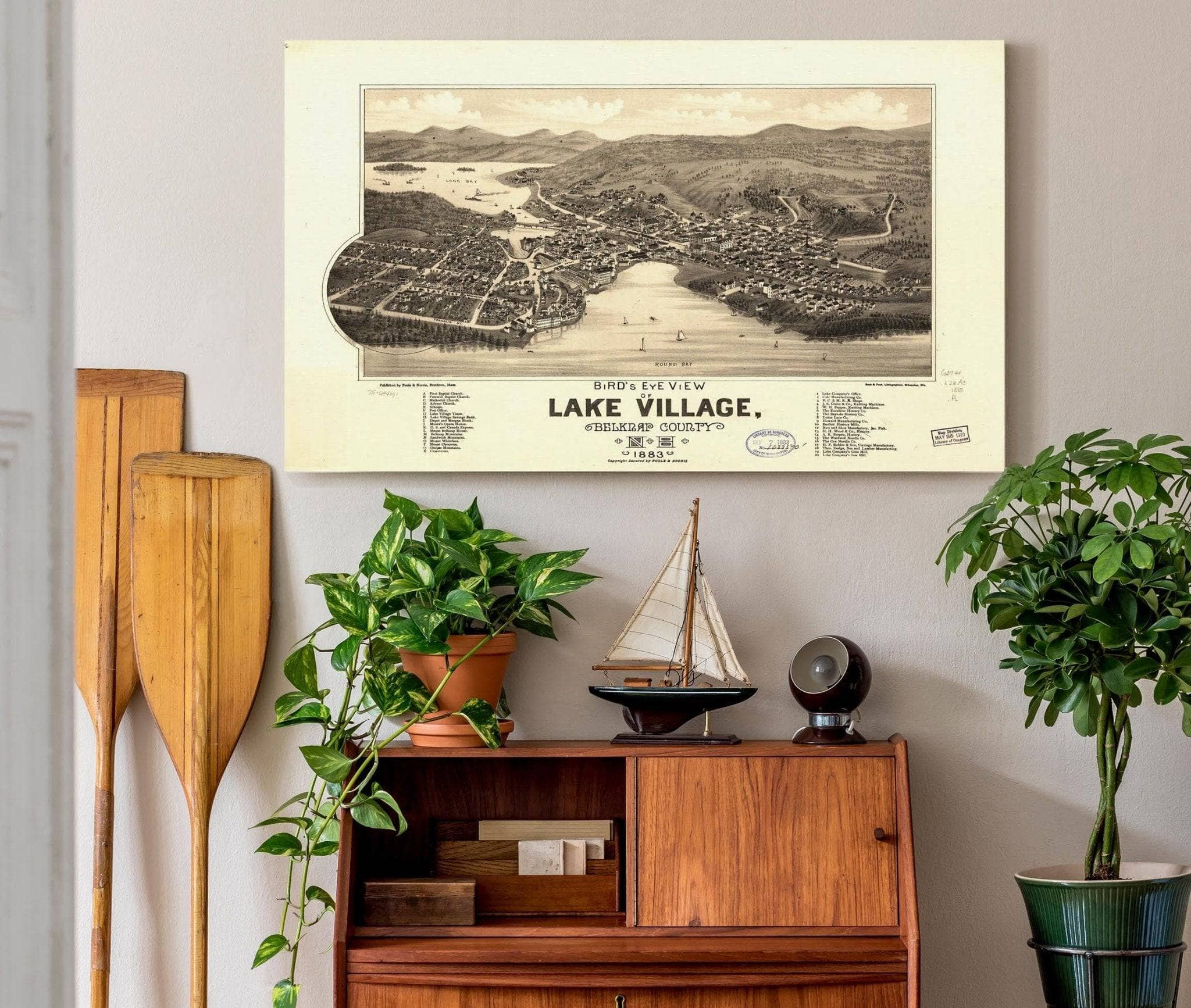 Birds Eye View Of Lake Village Belknap County Nh 1883 State Of New Hampshire - Image 7