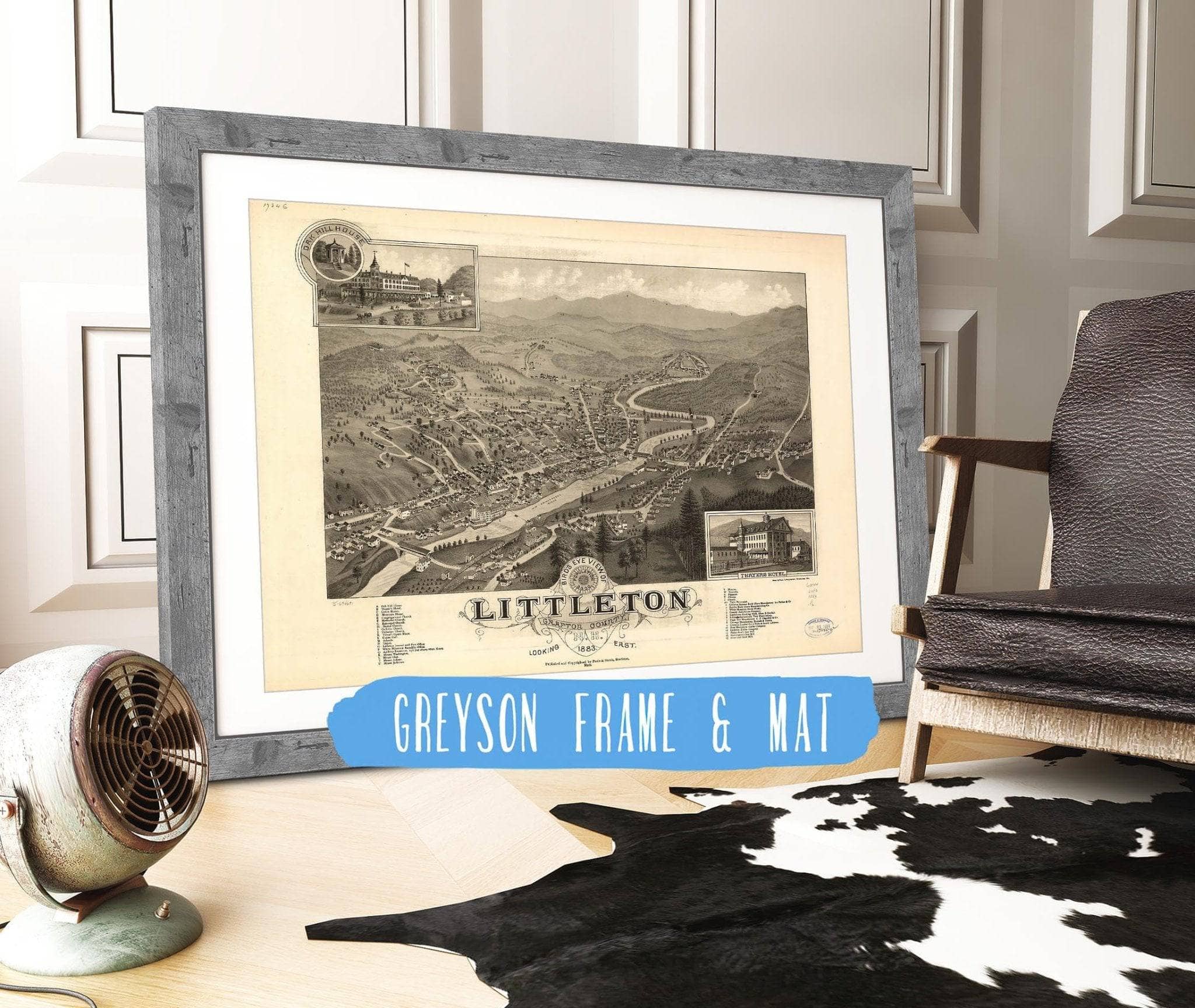 Birds Eye View Of Littleton Grafton County Nh 1883 State of New Hampshire - Image 7