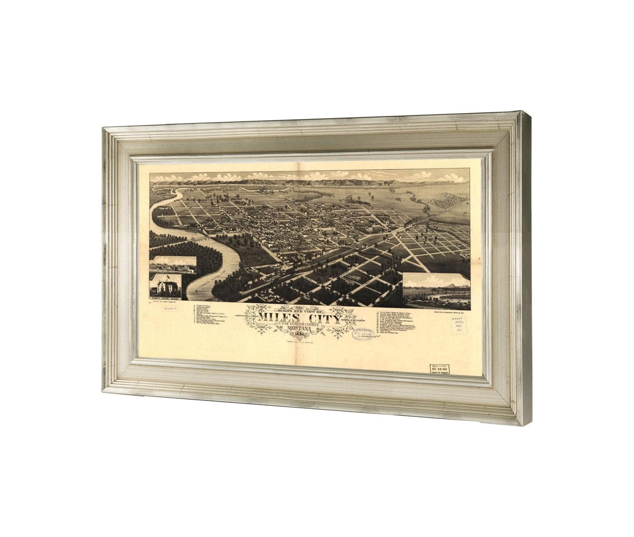 Birds Eye View Of Miles City Cs Of Custer County Montana 1883  State Of Montana - Image 3