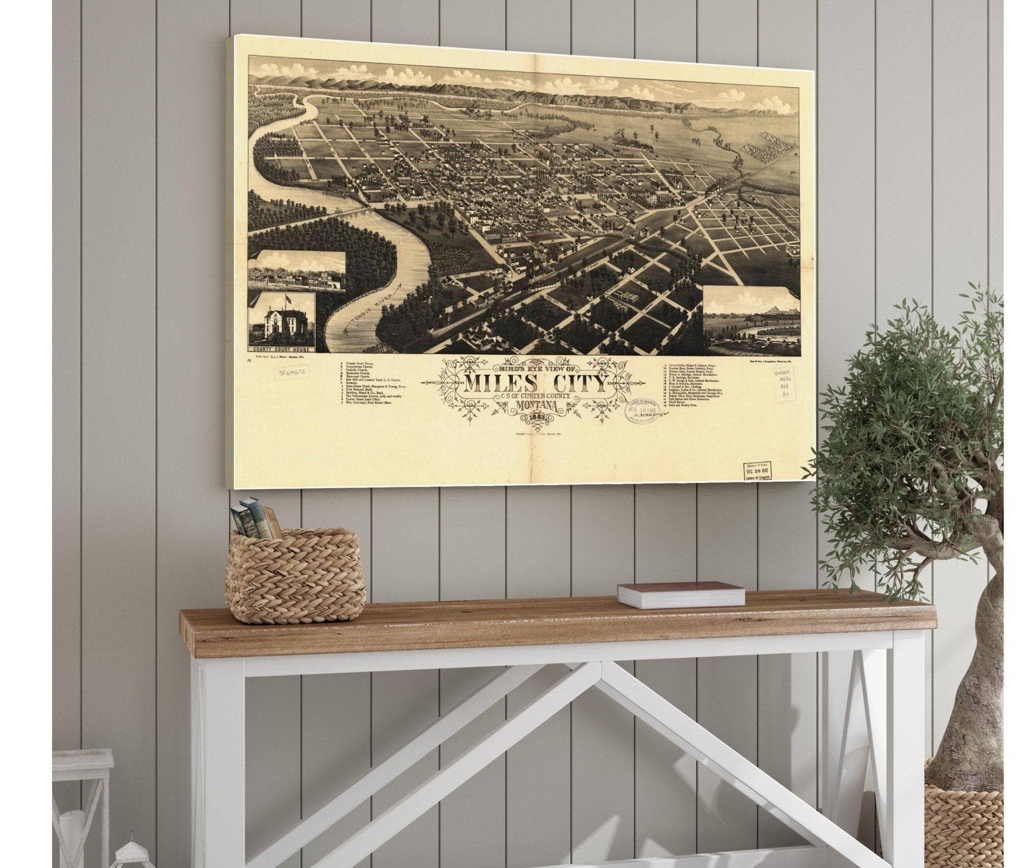 Birds Eye View Of Miles City Cs Of Custer County Montana 1883  State Of Montana - Image 6