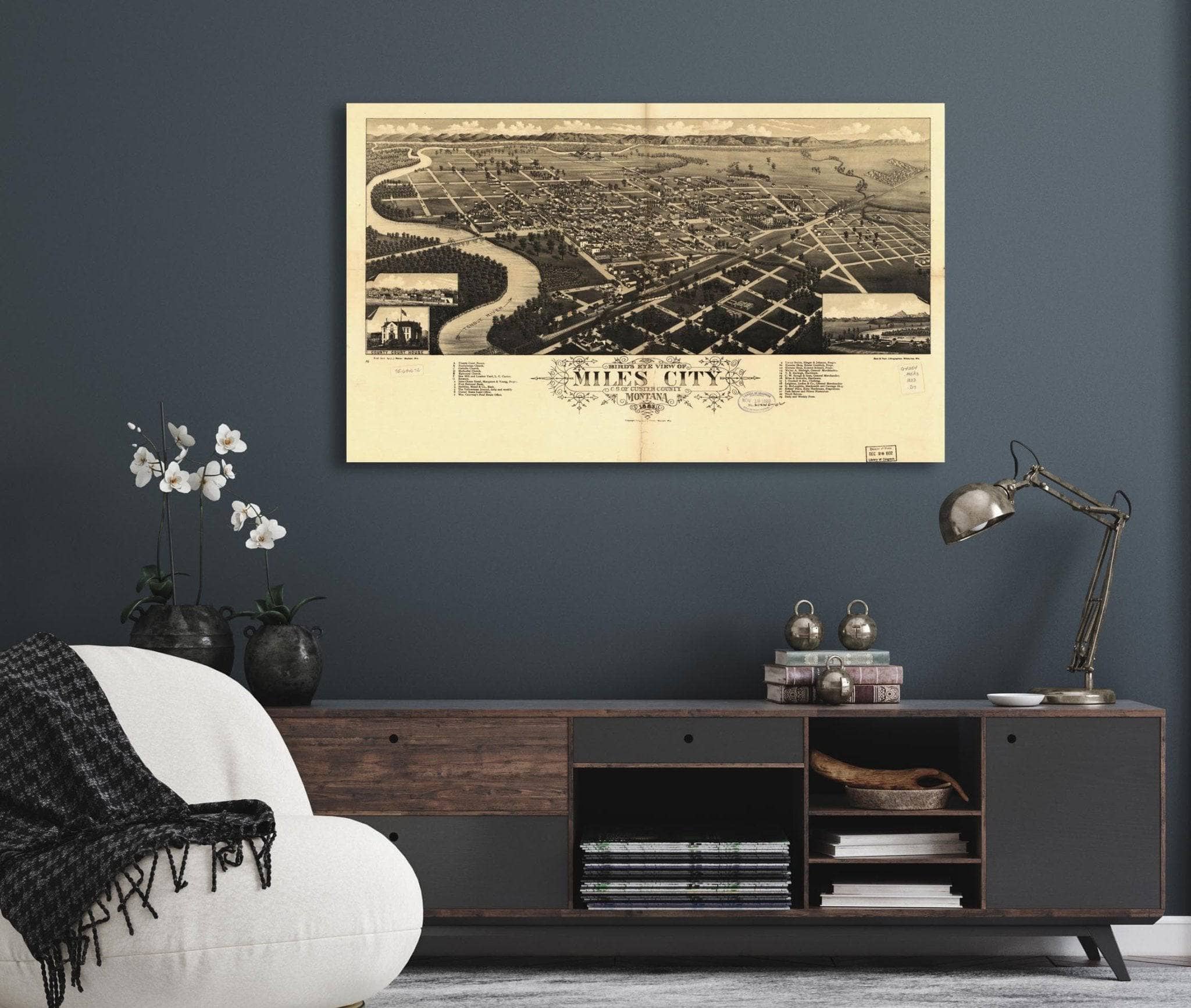 Birds Eye View Of Miles City Cs Of Custer County Montana 1883  State Of Montana - Image 7