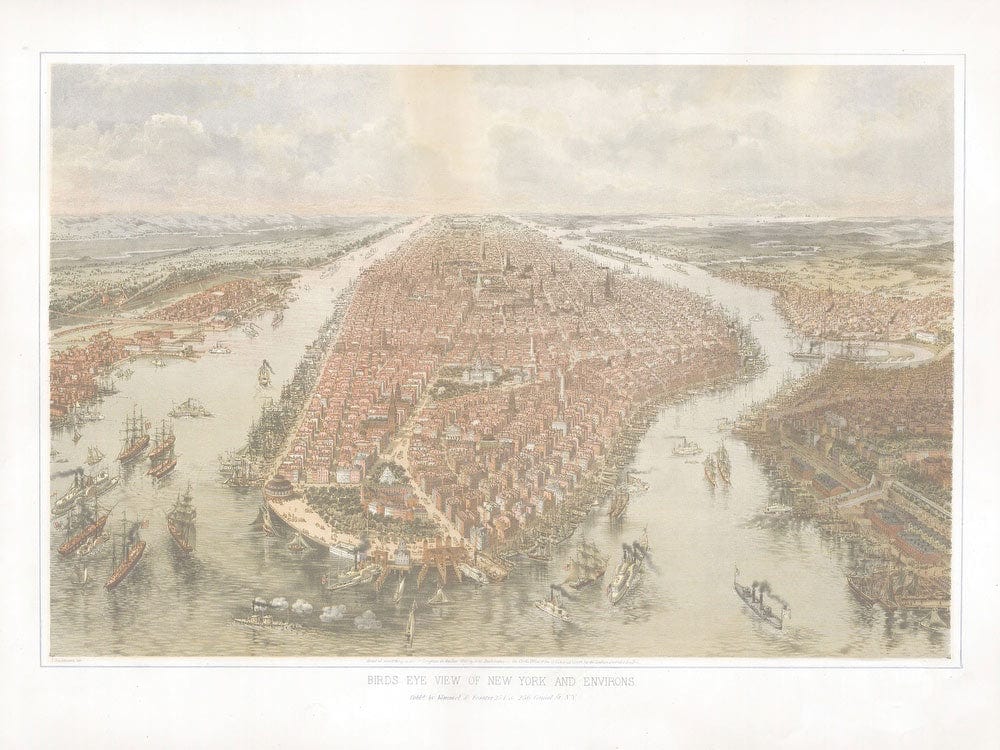 Bird's Eye View Of New York And Environs. By John Bachmann - Image 5
