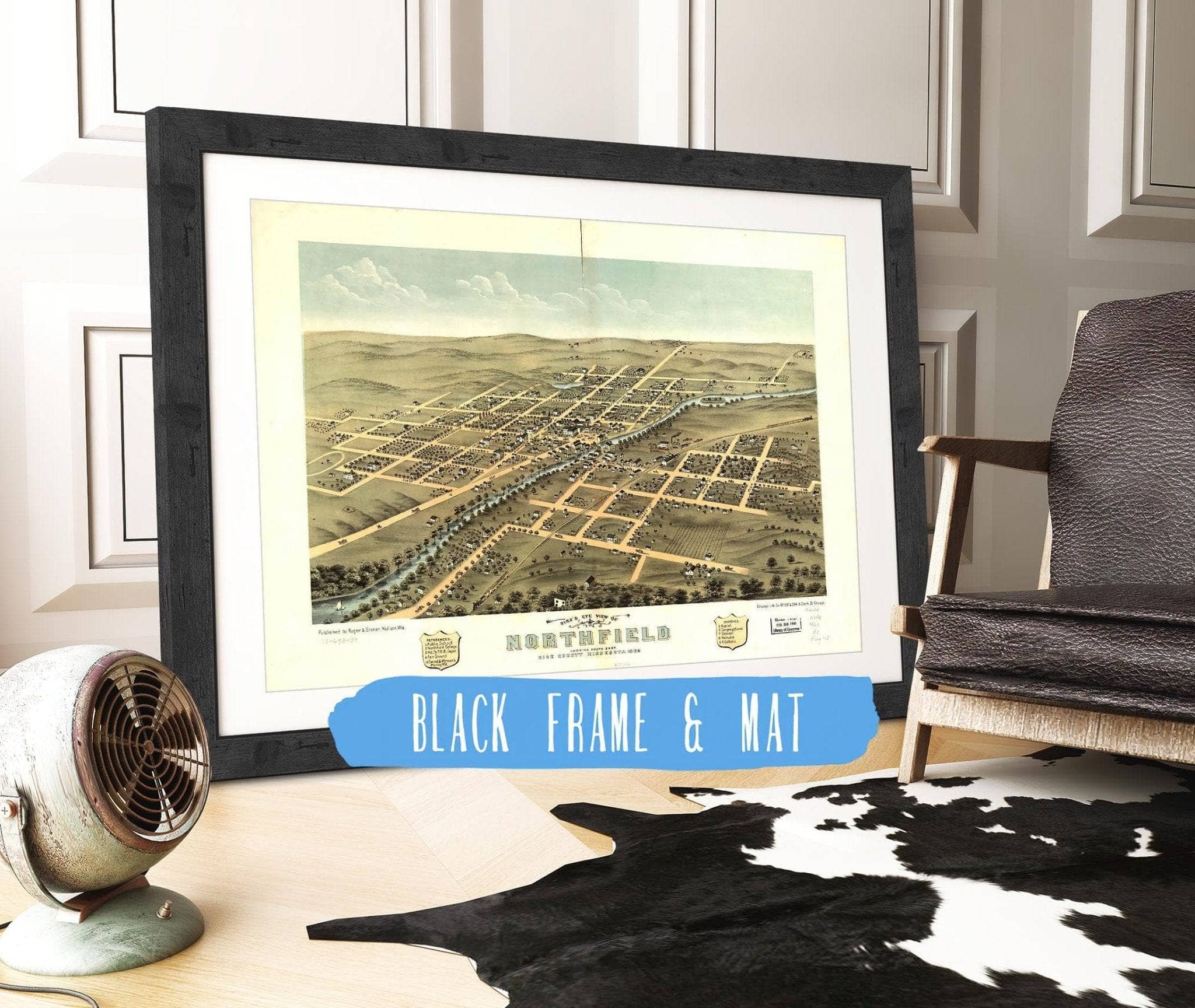 Birds Eye View Of Northfield Rice County Minnesota 1869 State of Minnesota - Image 3
