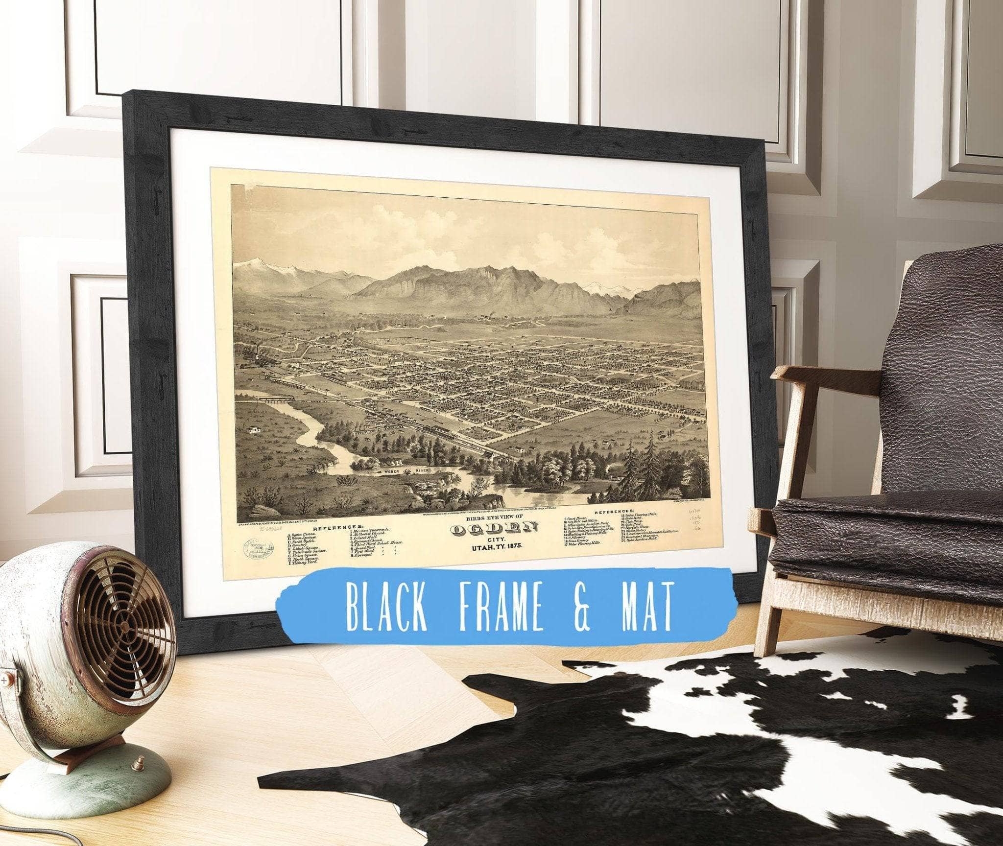 Birds Eye View Of Ogden City Utah Ty 1875 State of Utah - Image 3