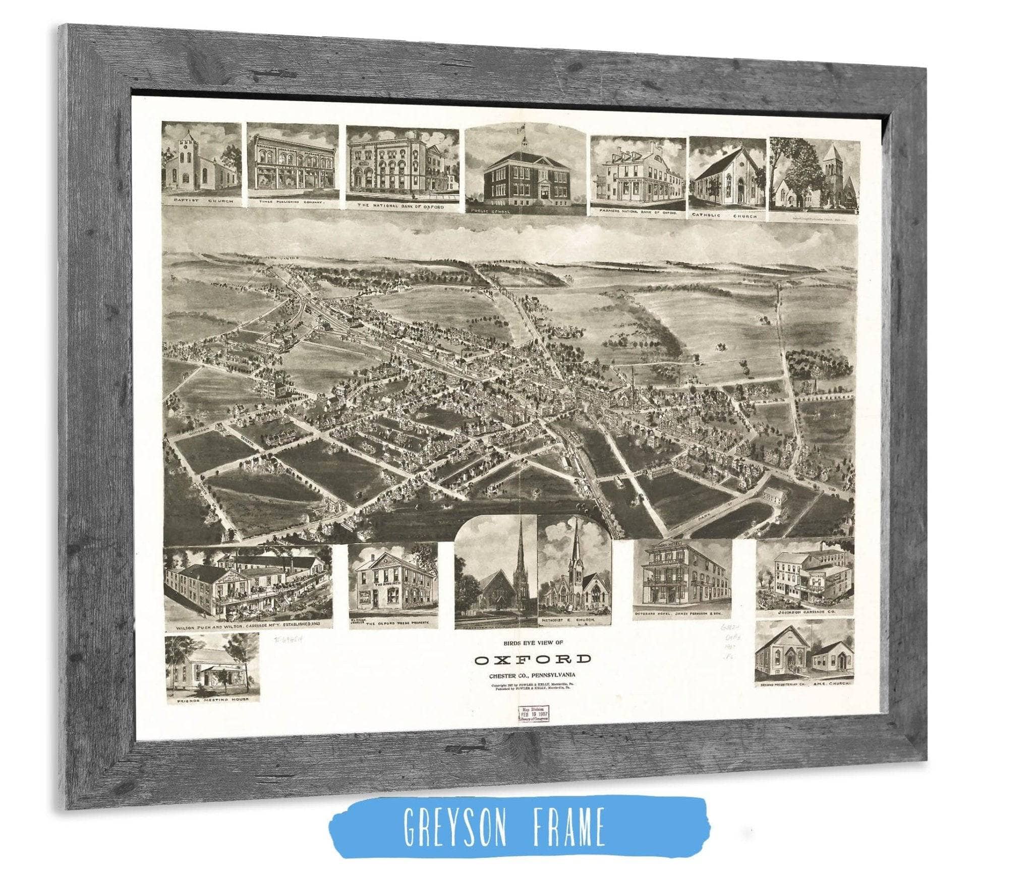 Birds Eye View Of Oxford Chester Co Pennsylvania State of Pennsylvania - Image 6