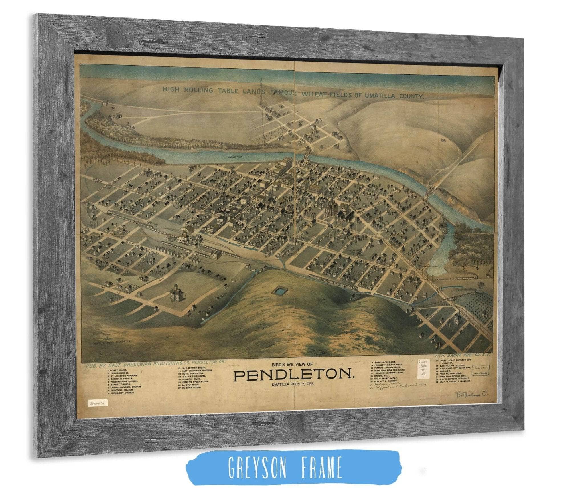 Birds Eye View Of Pendleton Umatilla County Ore State of Oregon - Image 6