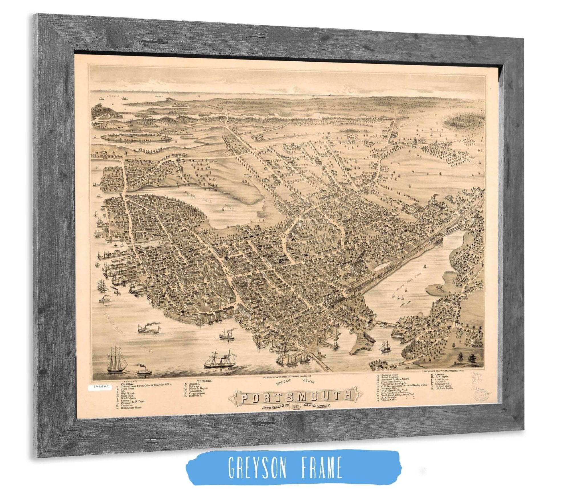 Birds Eye View Of Portsmouth Rockingham Co New Hampshire State of New Hampshire - Image 6