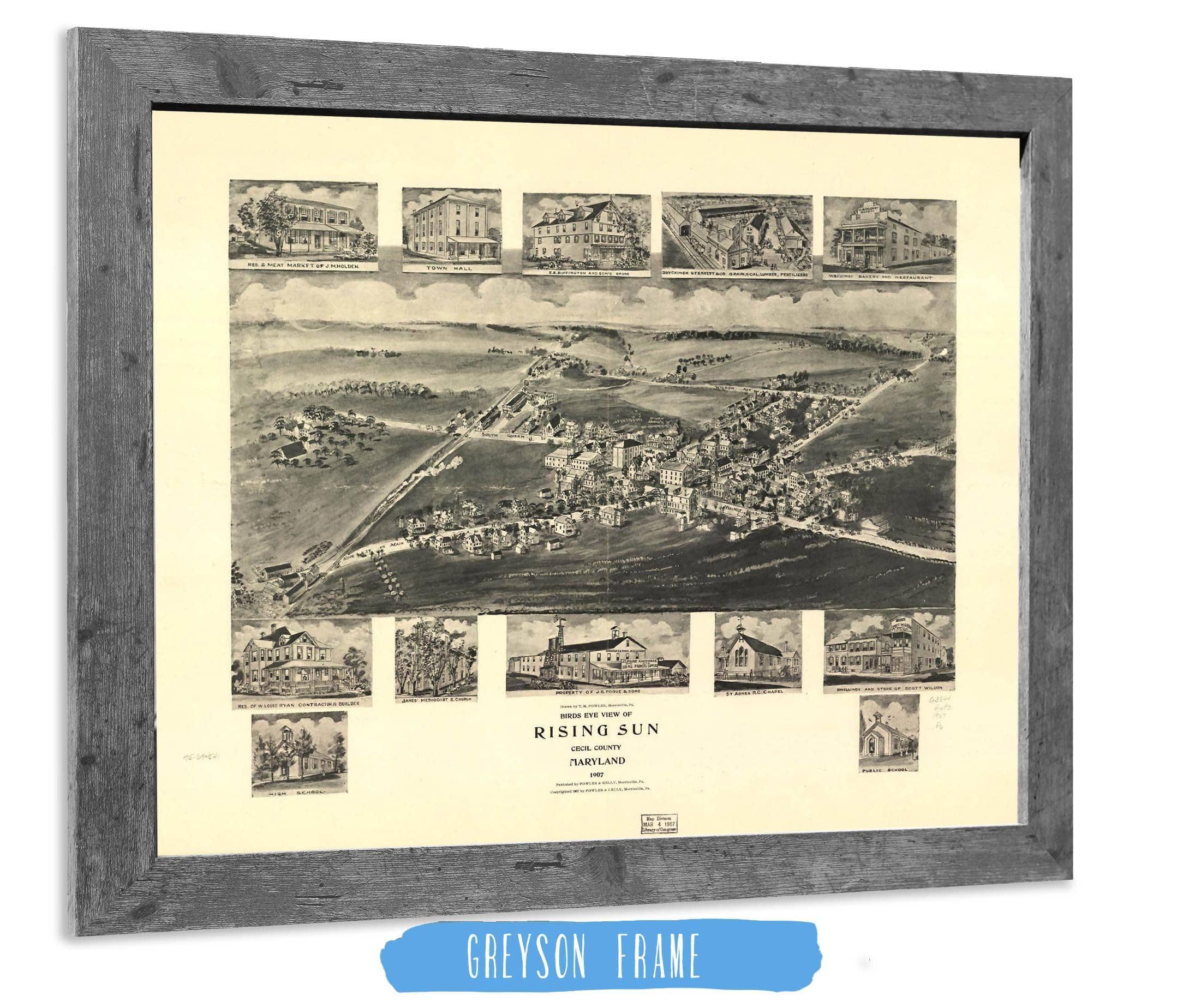 Birds Eye View Of Rising Sun Cecil County Maryland 1907 State of Maryland - Image 6