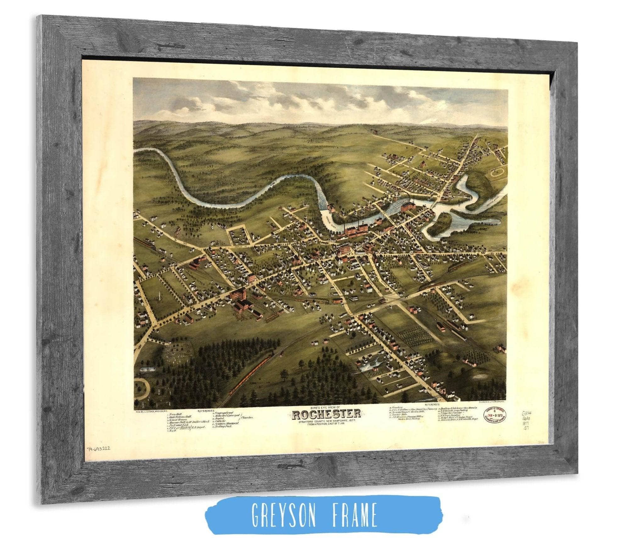 Birds Eye View Of Rochester Strafford County New Hampshire 1877 State of New Hampshire - Image 6