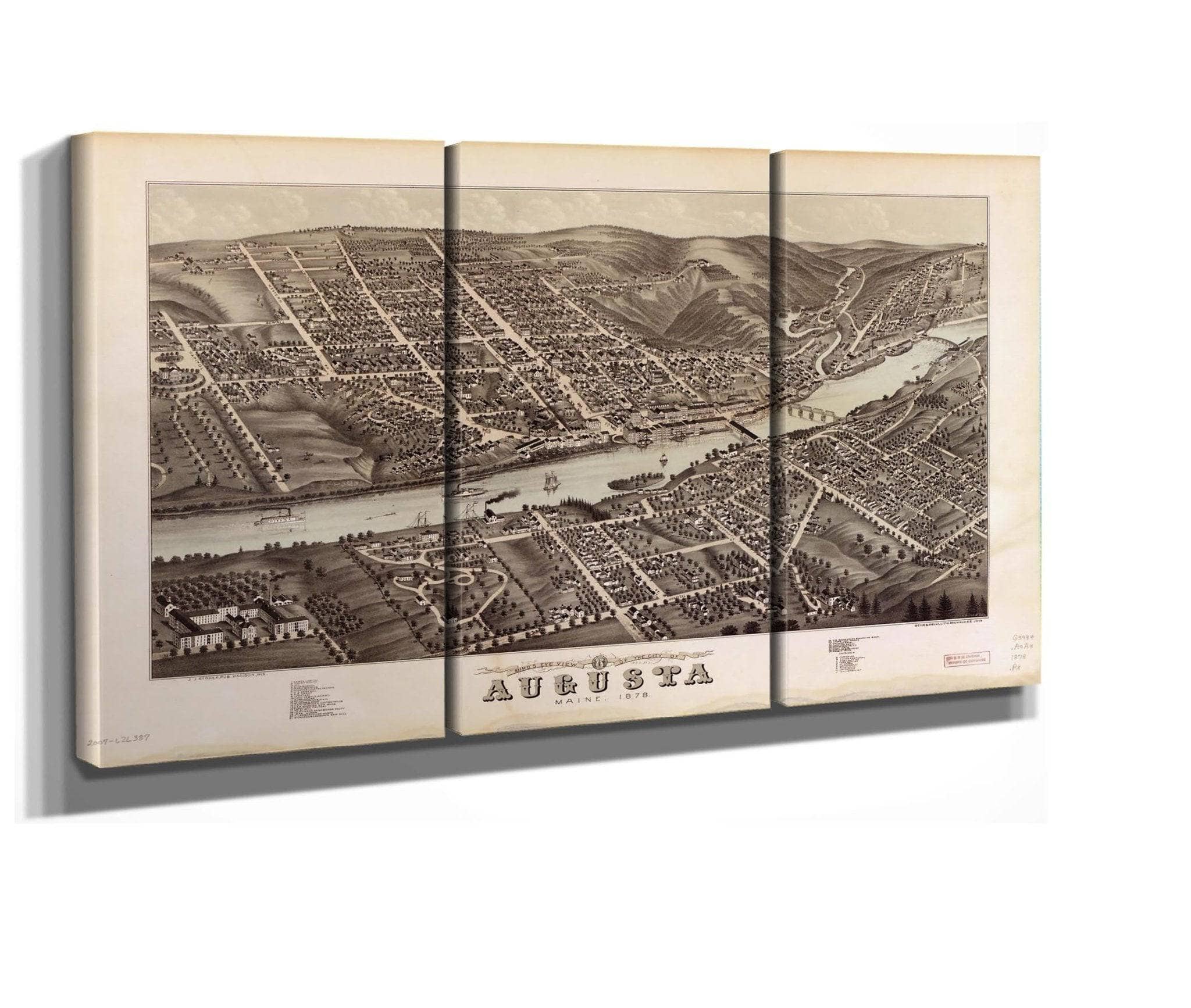 Birds Eye View Of The City Of Augusta Maine 1878 State Of Maine - Image 3