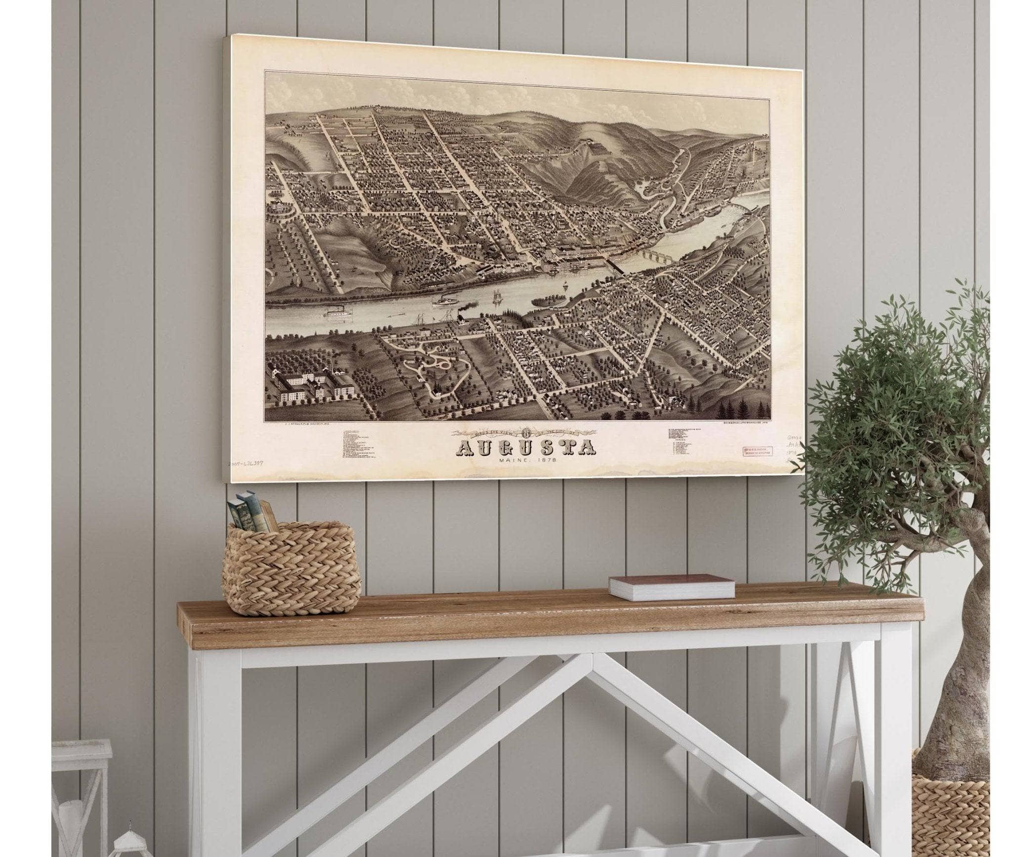 Birds Eye View Of The City Of Augusta Maine 1878 State Of Maine - Image 6