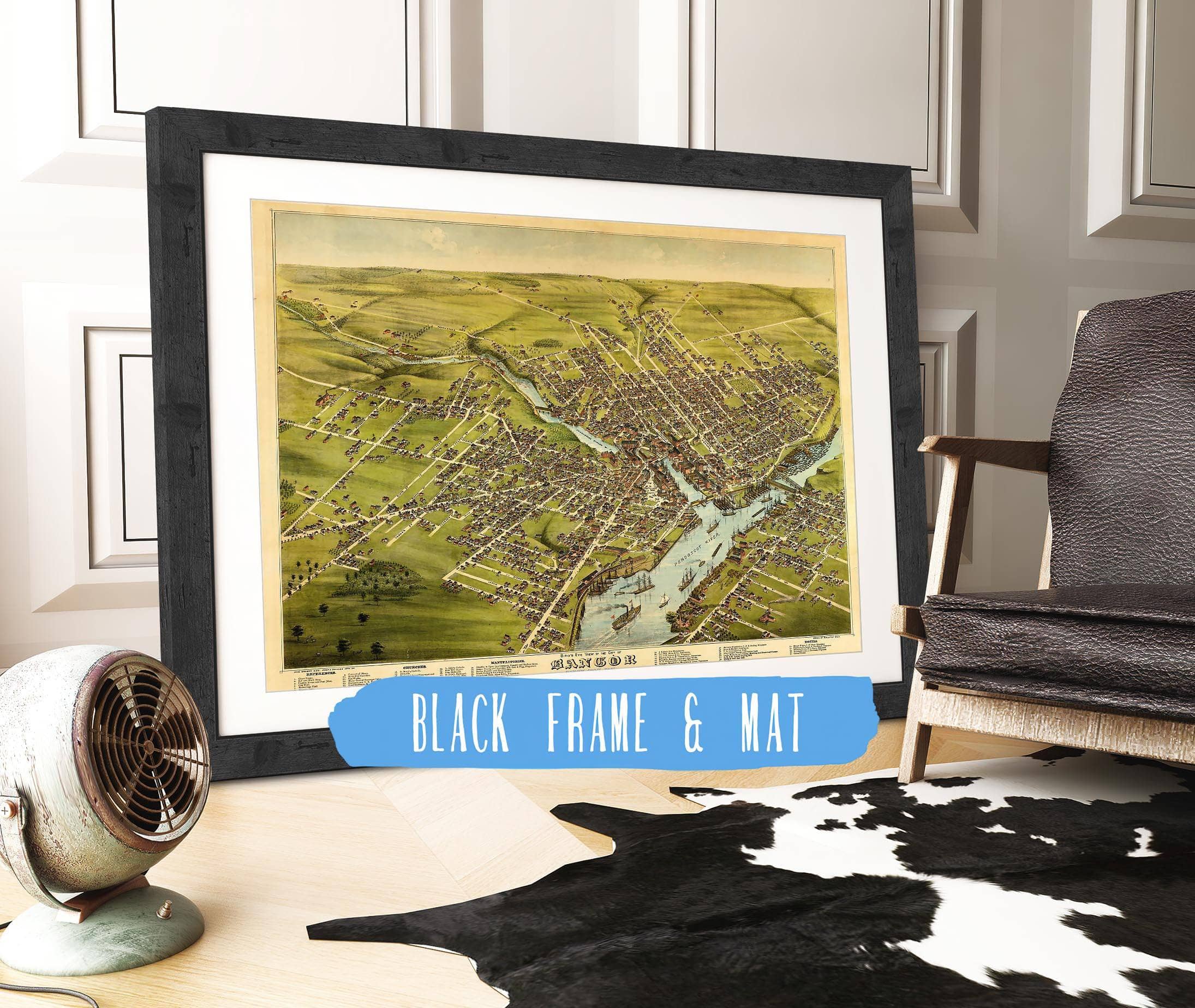 Birds Eye View Of The City Of Bangor Penobscot County Maine 1875 State of Maine - Image 3