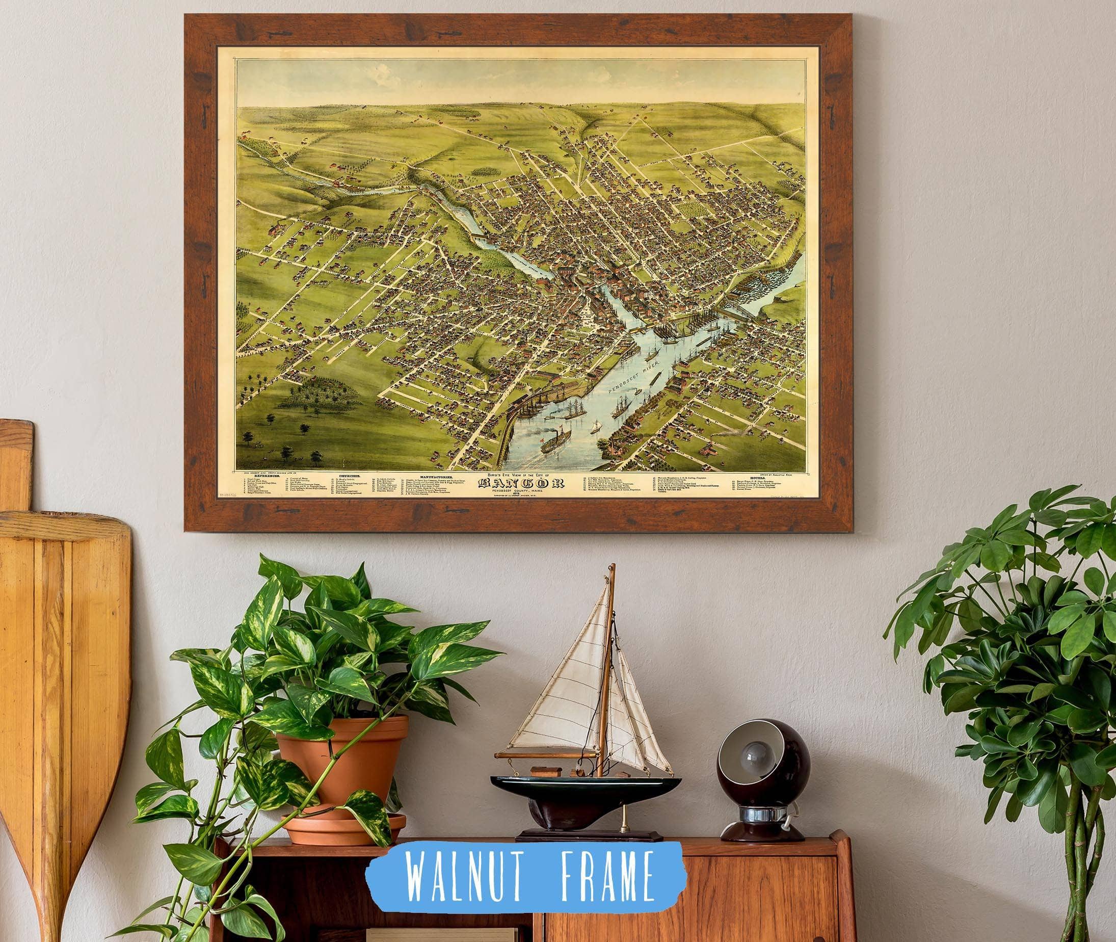 Birds Eye View Of The City Of Bangor Penobscot County Maine 1875 State of Maine - Image 4