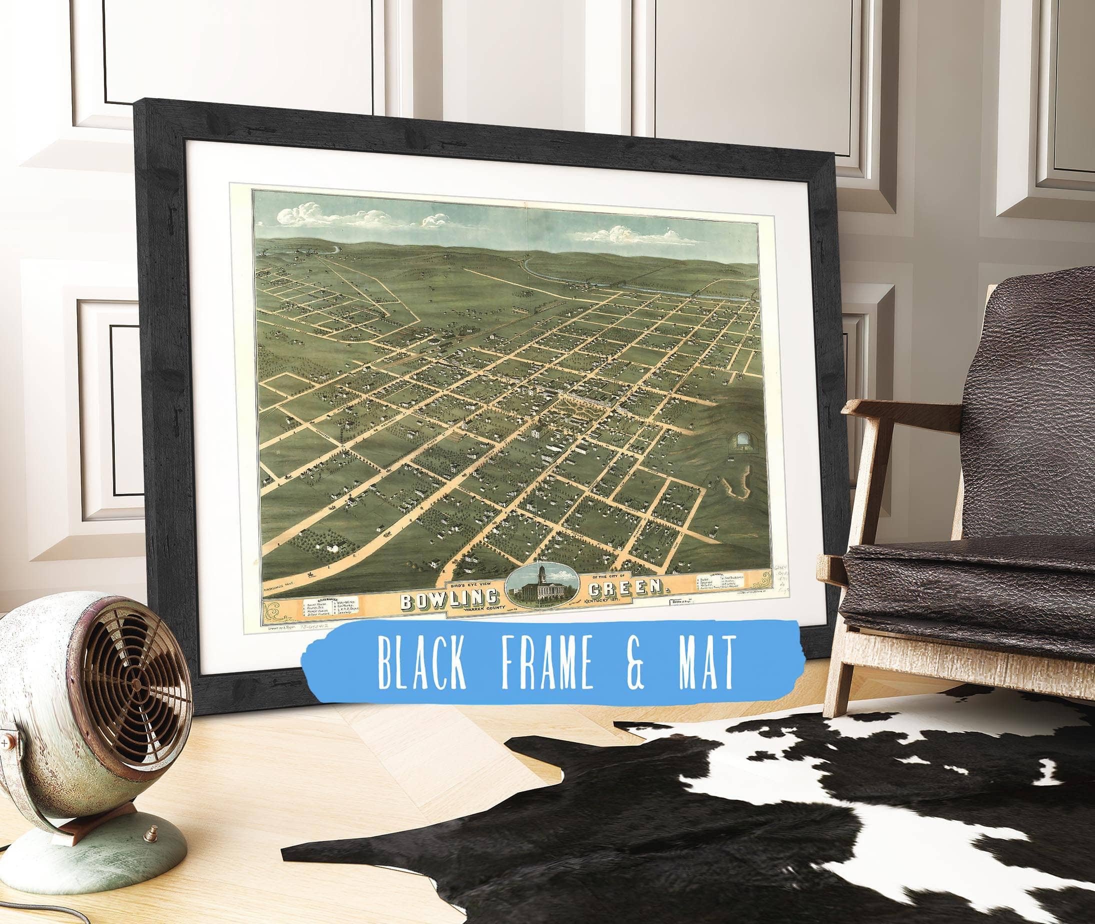 Birds Eye View Of The City Of Bowling Green Warren County Kentucky 1871 State of Kentucky - Image 3