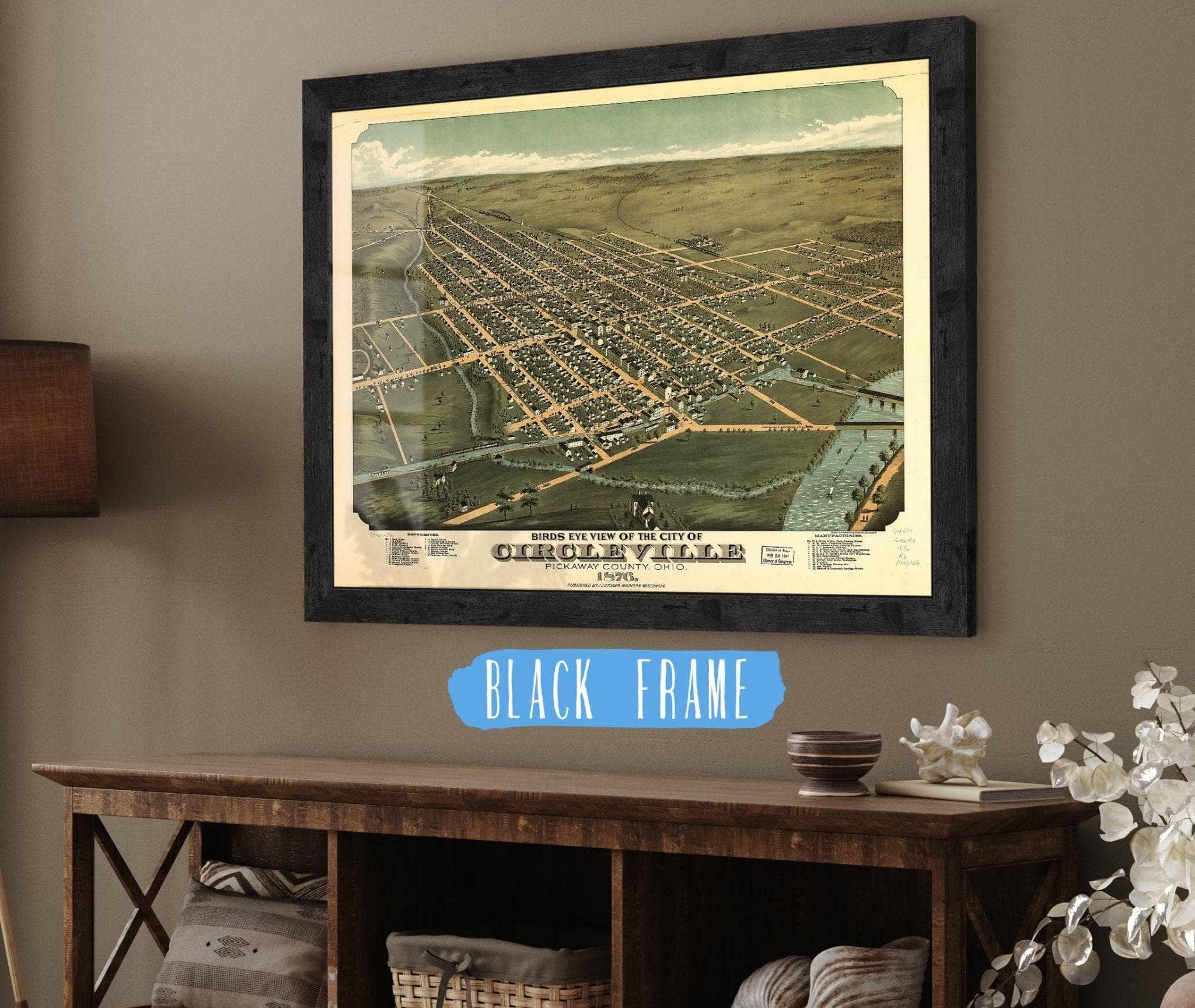 Birds Eye View Of The City Of Circleville Pickaway County Ohio 1876 State of Ohio - Image 2