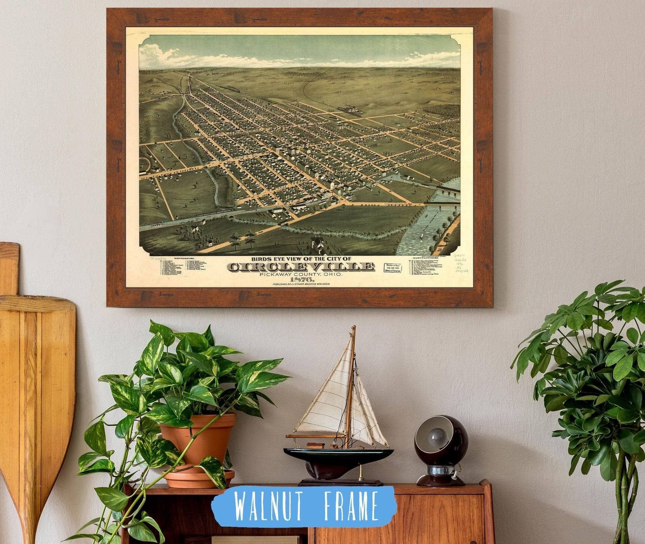 Birds Eye View Of The City Of Circleville Pickaway County Ohio 1876 State of Ohio - Image 4