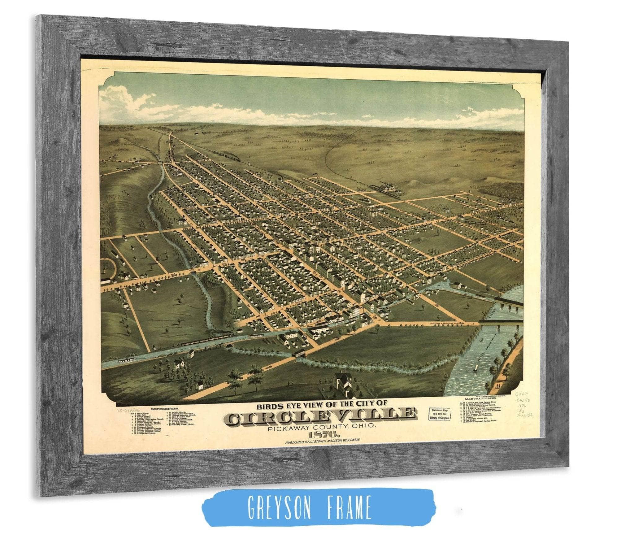 Birds Eye View Of The City Of Circleville Pickaway County Ohio 1876 State of Ohio - Image 6