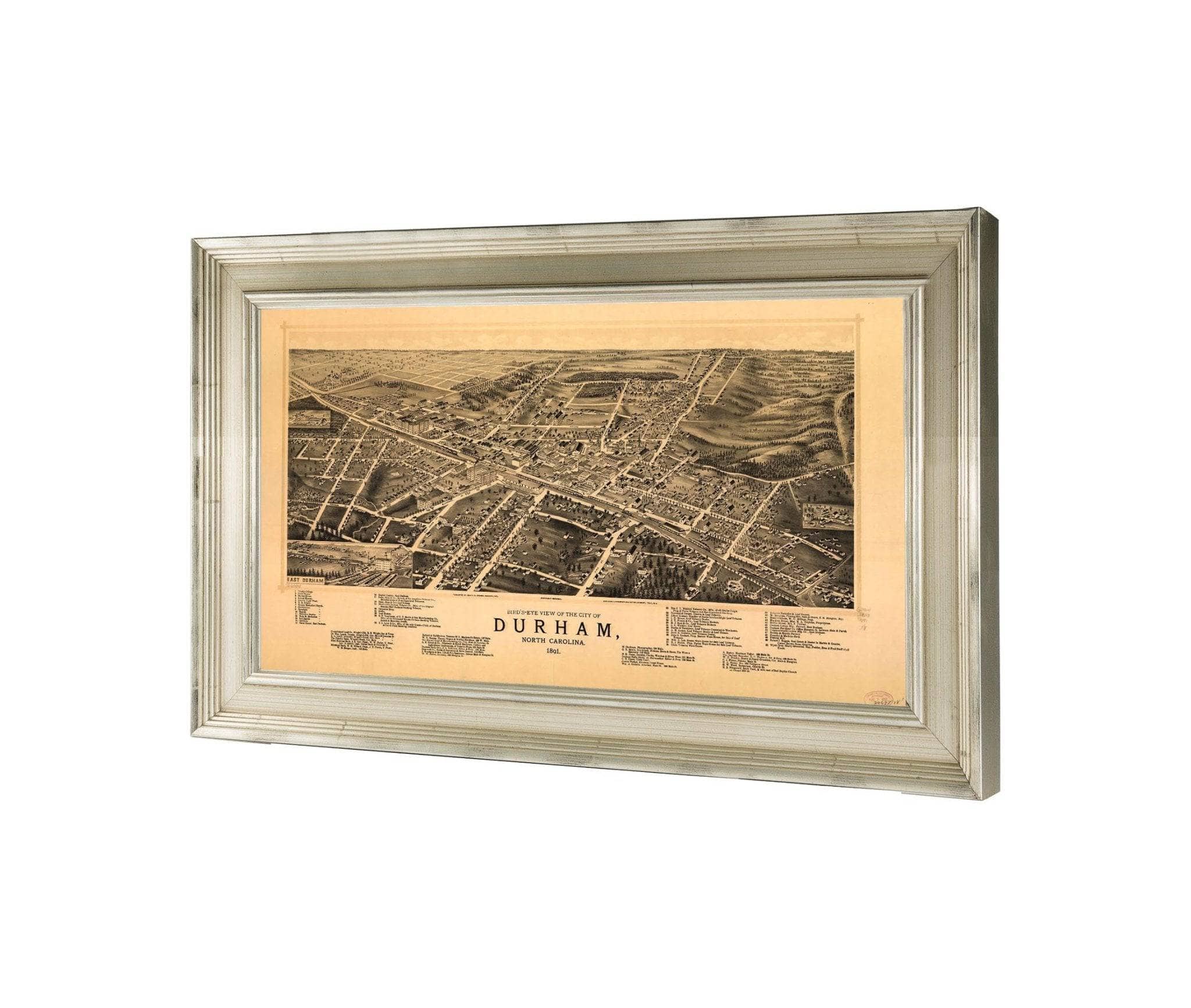 Birds Eye View Of The City Of Durham North Carolina 1891 State Of North Carolina - Image 3
