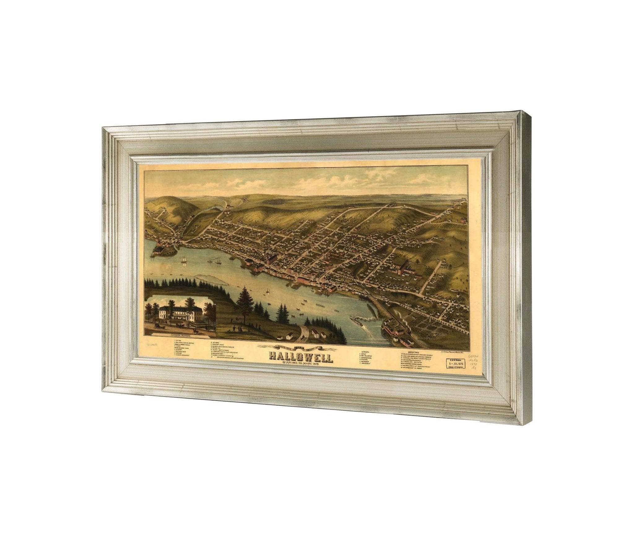 Birds Eye View Of The City Of Hallowell Kennebec Co Maine 1878 State Of Maine - Image 3
