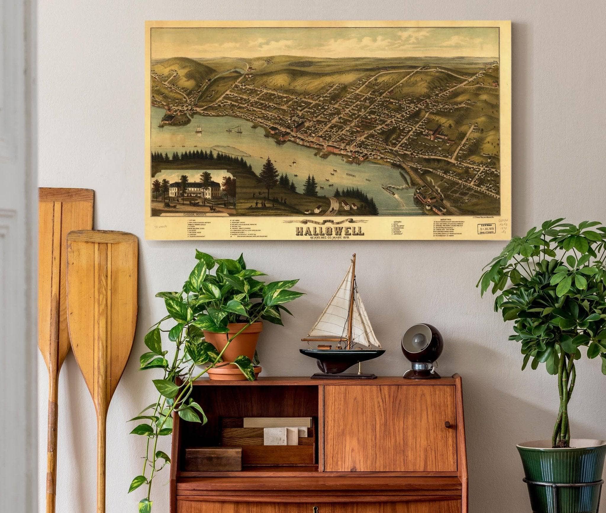 Birds Eye View Of The City Of Hallowell Kennebec Co Maine 1878 State Of Maine - Image 5
