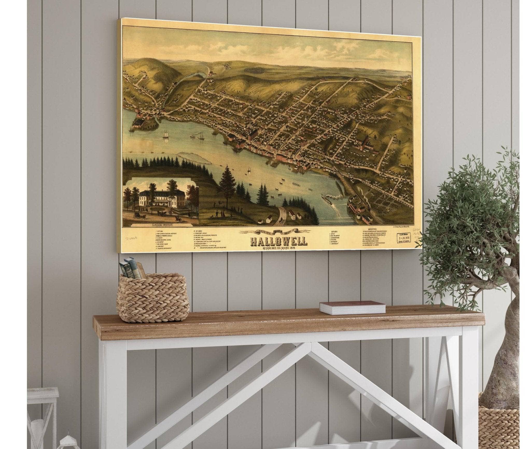 Birds Eye View Of The City Of Hallowell Kennebec Co Maine 1878 State Of Maine - Image 7