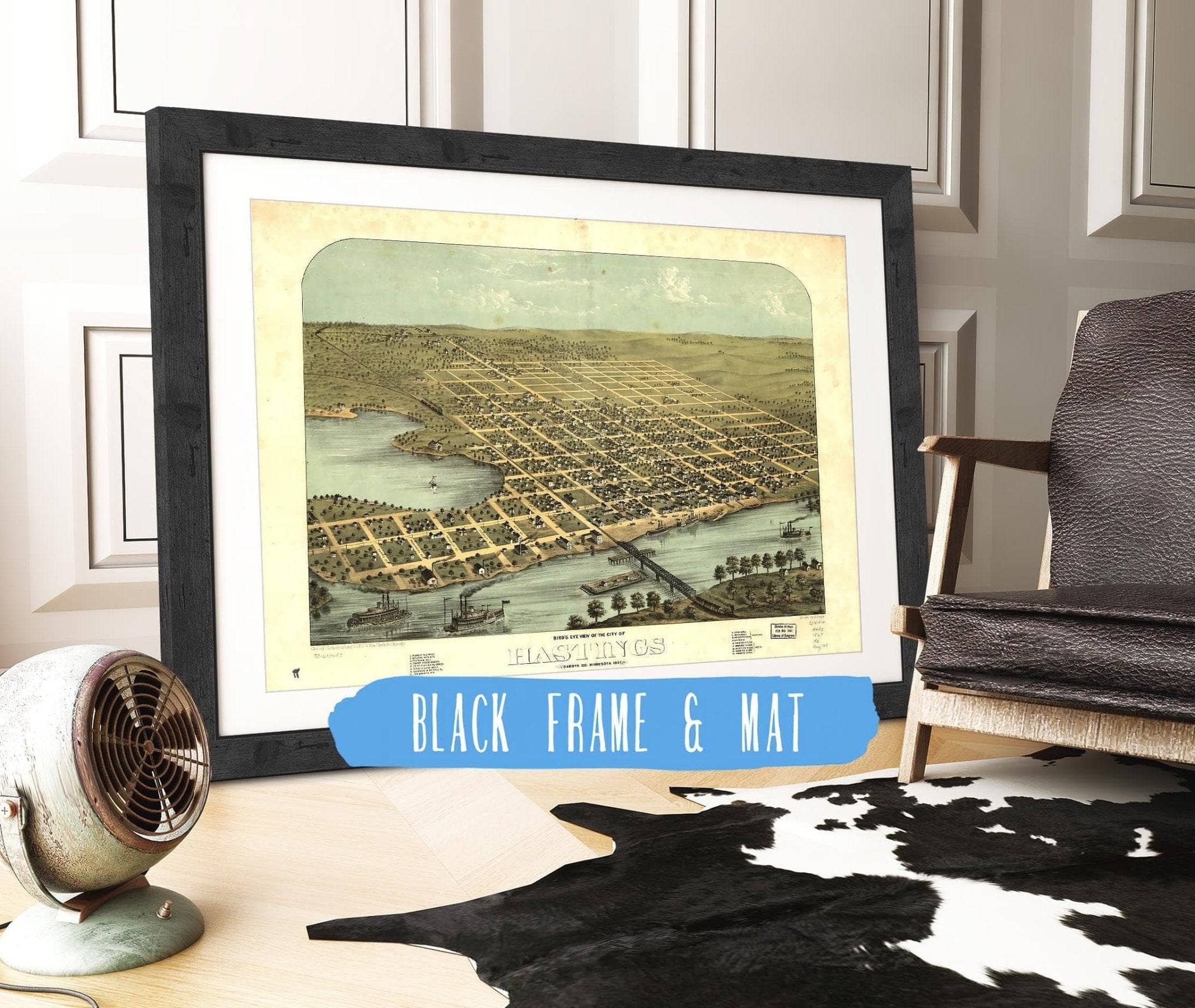 Birds Eye View Of The City Of Hastings Dakota Co Minnesota 1867 State of Minnesota - Image 3