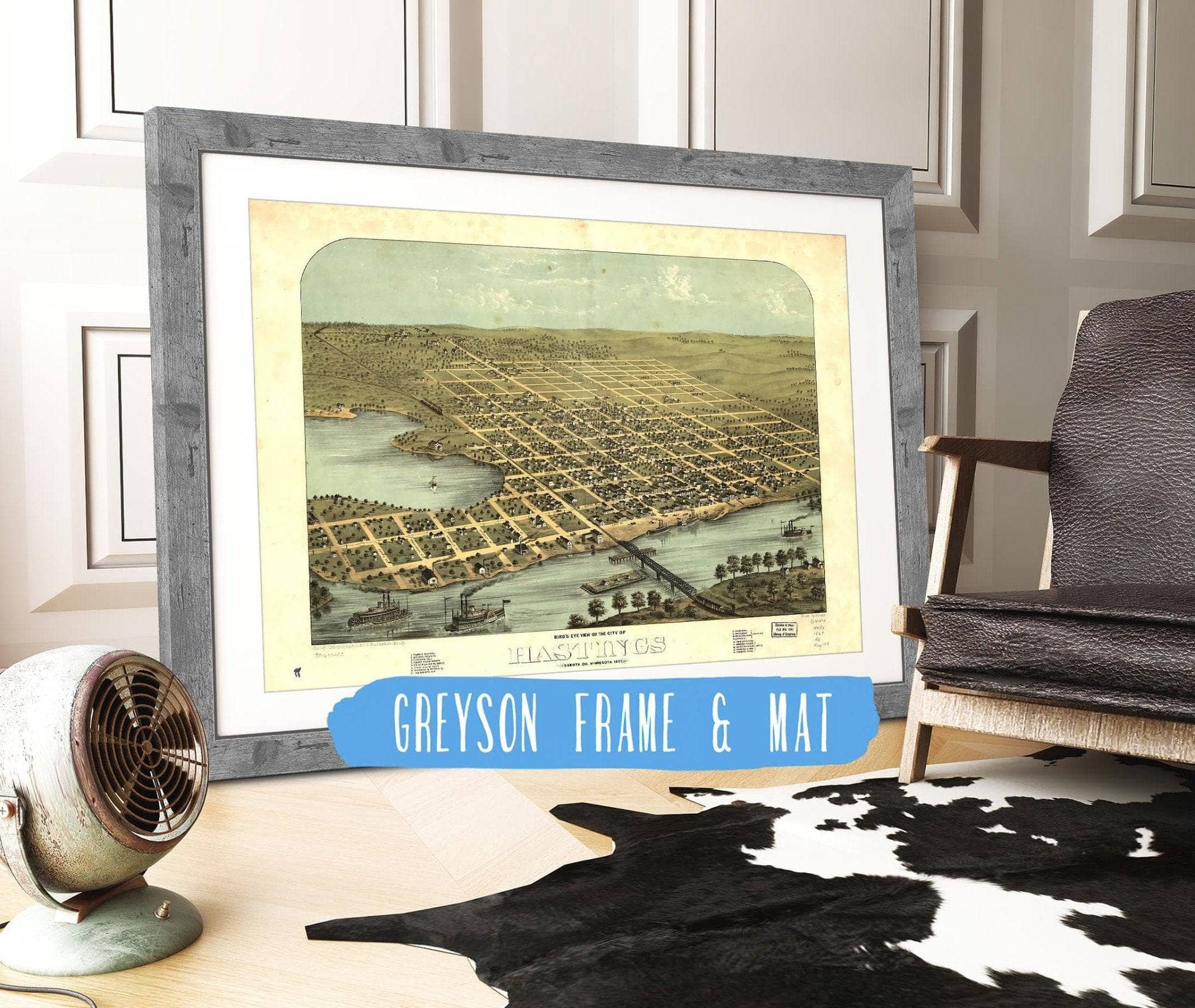 Birds Eye View Of The City Of Hastings Dakota Co Minnesota 1867 State of Minnesota - Image 7