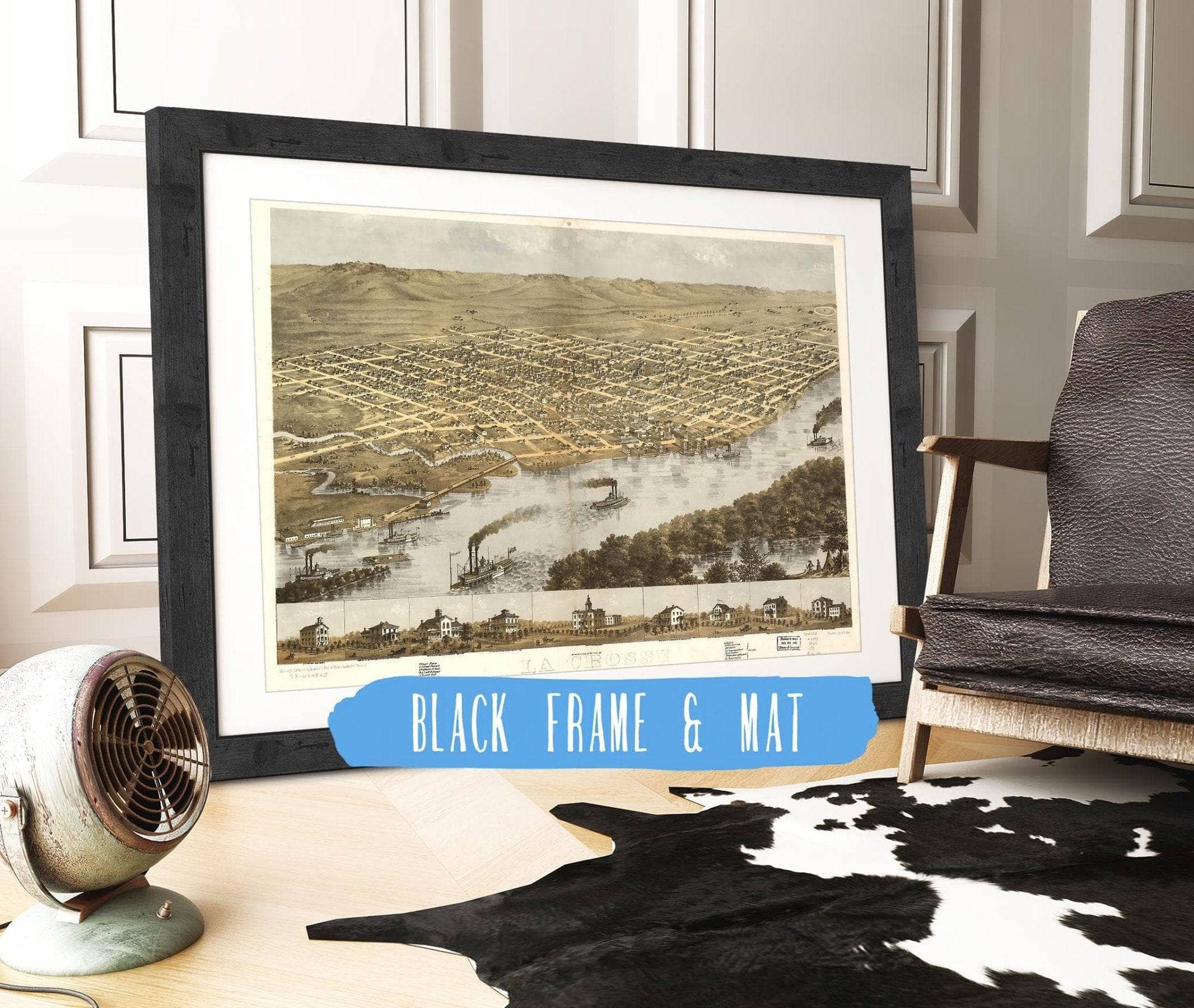 Birds Eye View Of The City Of La Crosse Wisconsin 1867 State of Wisconsin - Image 3