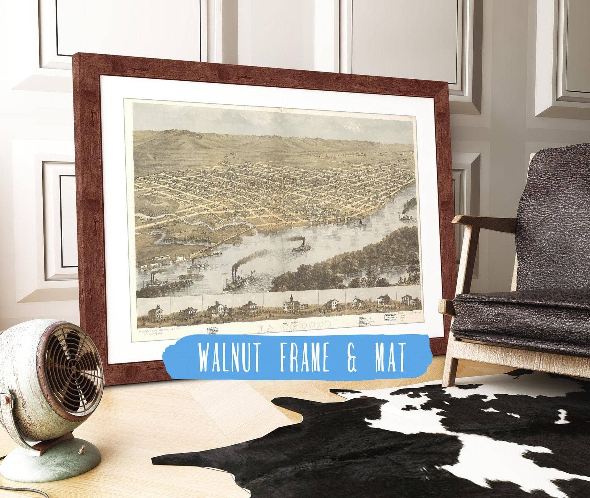 Birds Eye View Of The City Of La Crosse Wisconsin 1867 State of Wisconsin - Image 5