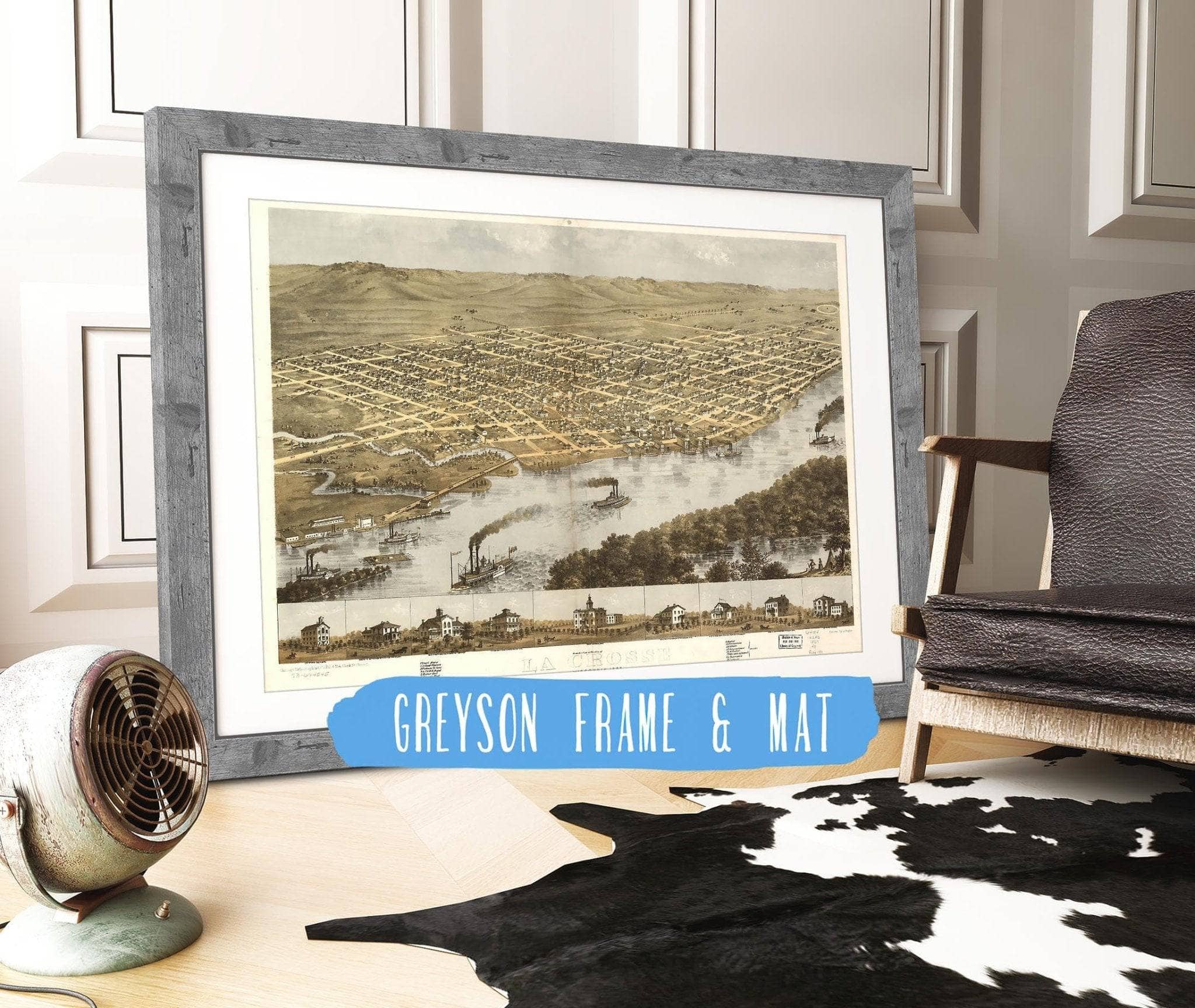 Birds Eye View Of The City Of La Crosse Wisconsin 1867 State of Wisconsin - Image 7