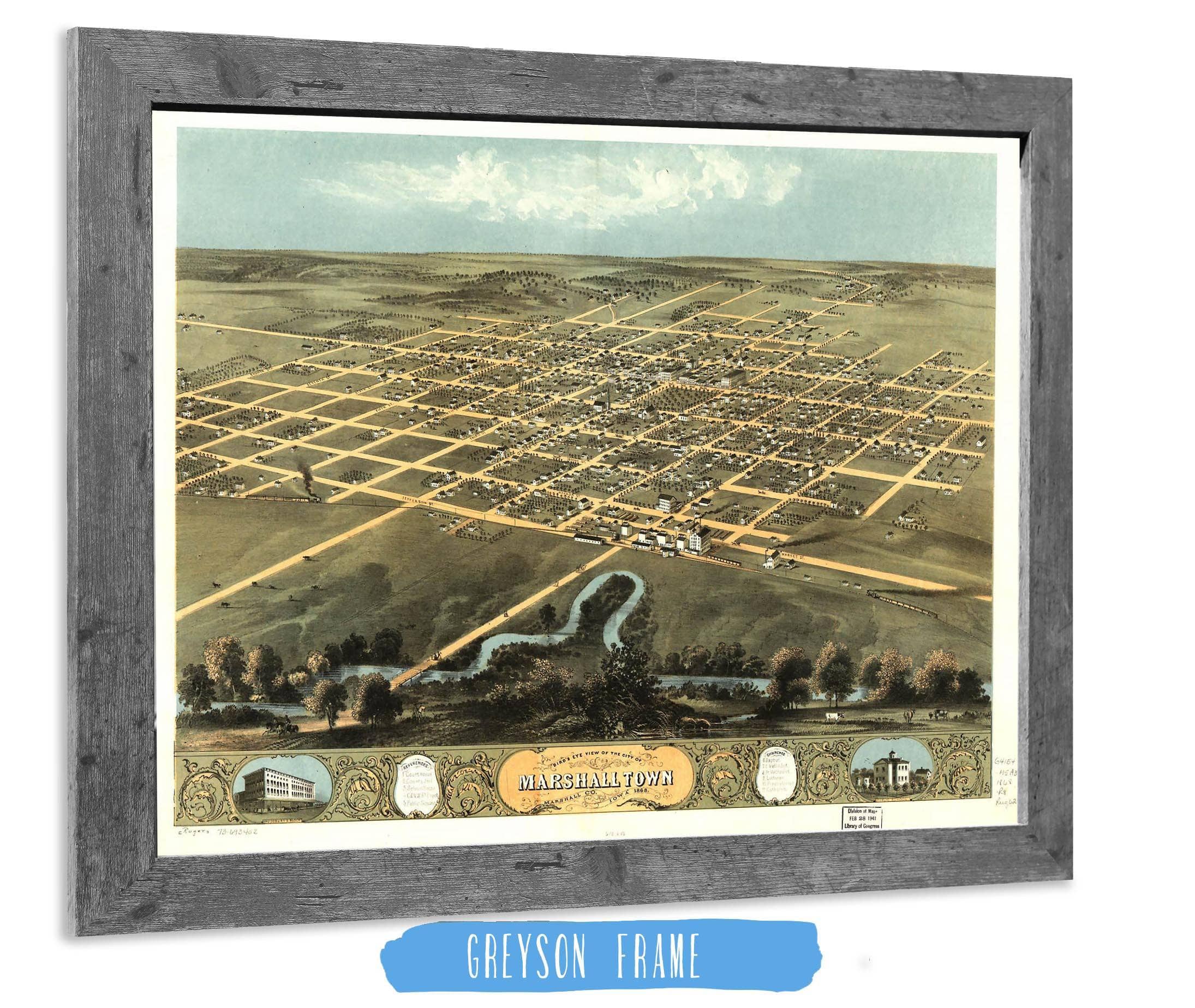 Birds Eye View Of The City Of Marshalltown Marshall Co Iowa 1868 State of Iowa - Image 6