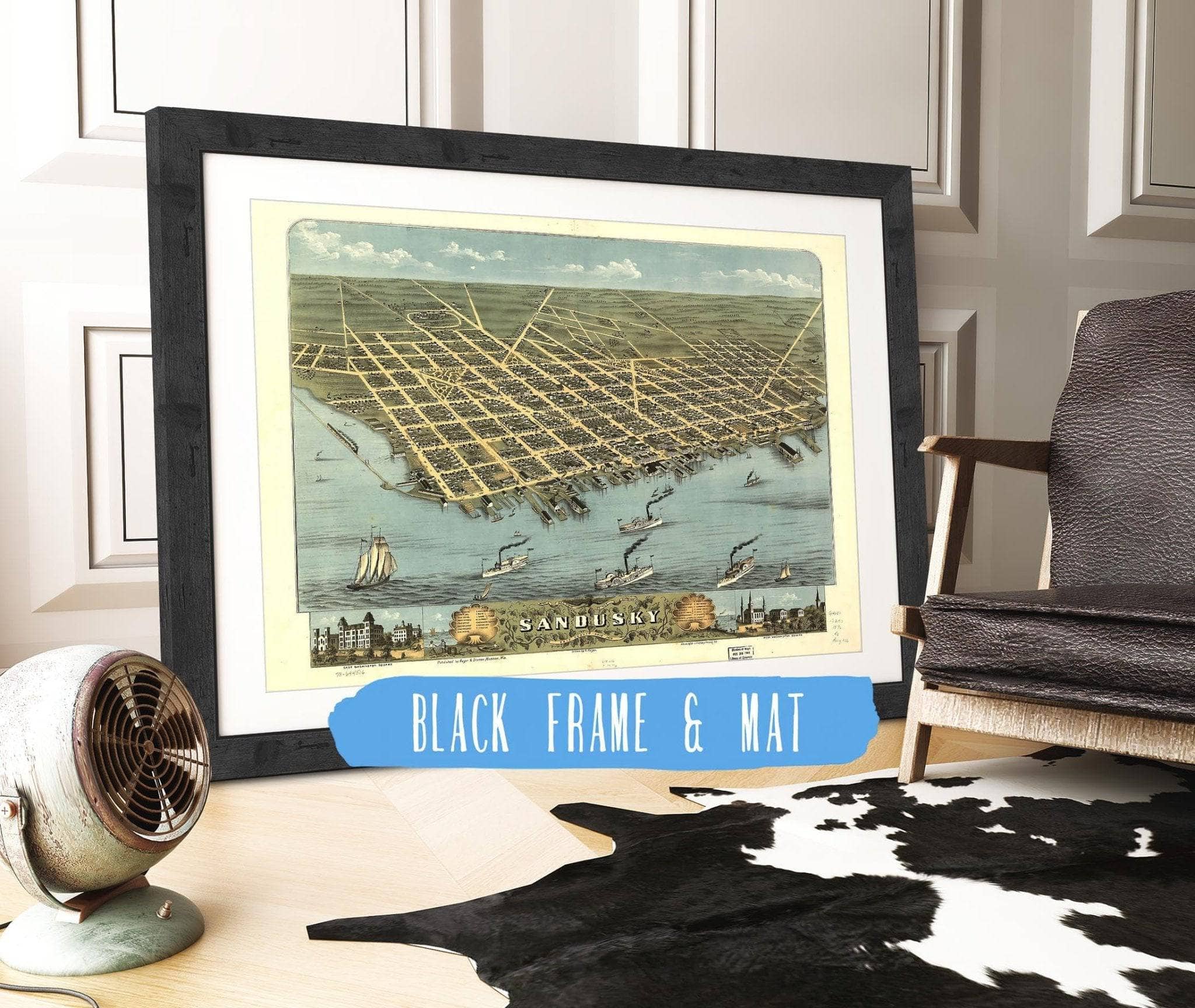 Birds Eye View Of The City Of Sandusky Erie County Ohio 1870 State of Ohio - Image 3