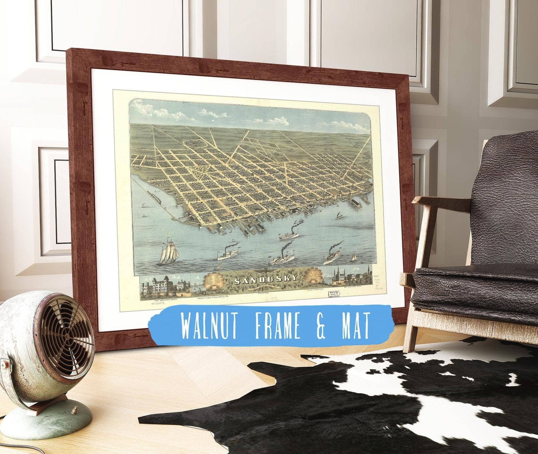 Birds Eye View Of The City Of Sandusky Erie County Ohio 1870 State of Ohio - Image 5