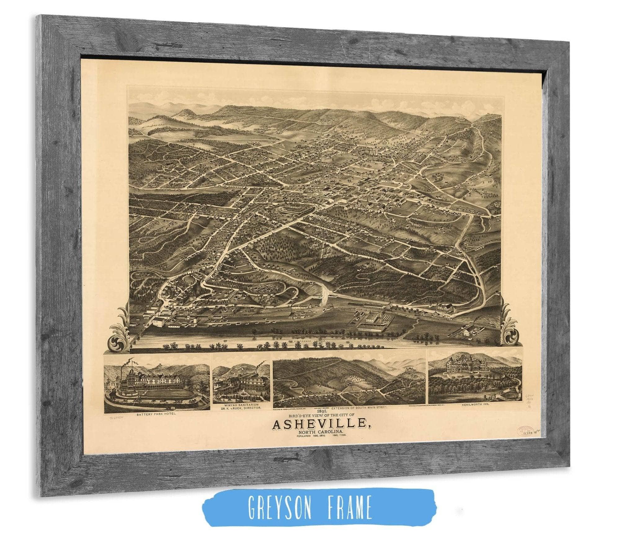 Birds Eye View Of The City Of Wheeling West Virginia 1870 State of West Virginia - Image 6